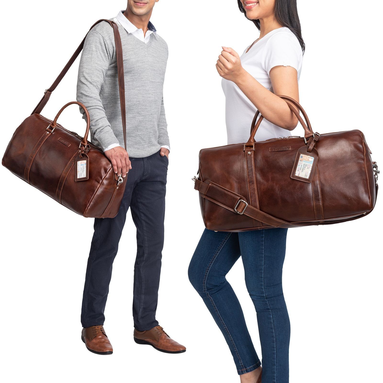 STILORD Weekender "Herkules" hochwertige Reisetasche Groß aus echtem Leder Weekender
