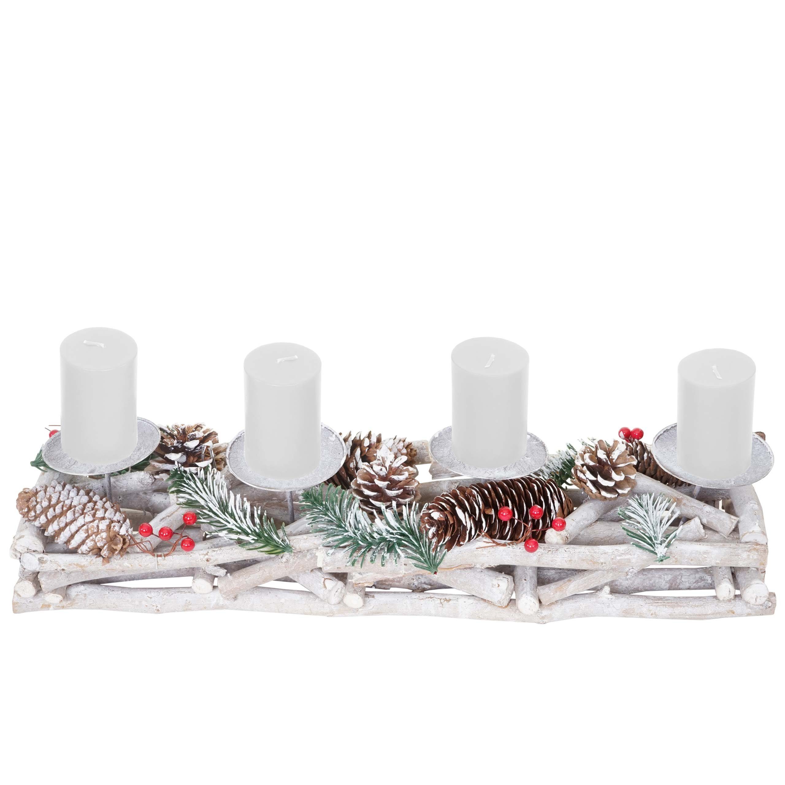 MCW Adventskranz T867, Mit 4 Kerzenhaltern, Aufwendig geschmückt günstig online kaufen