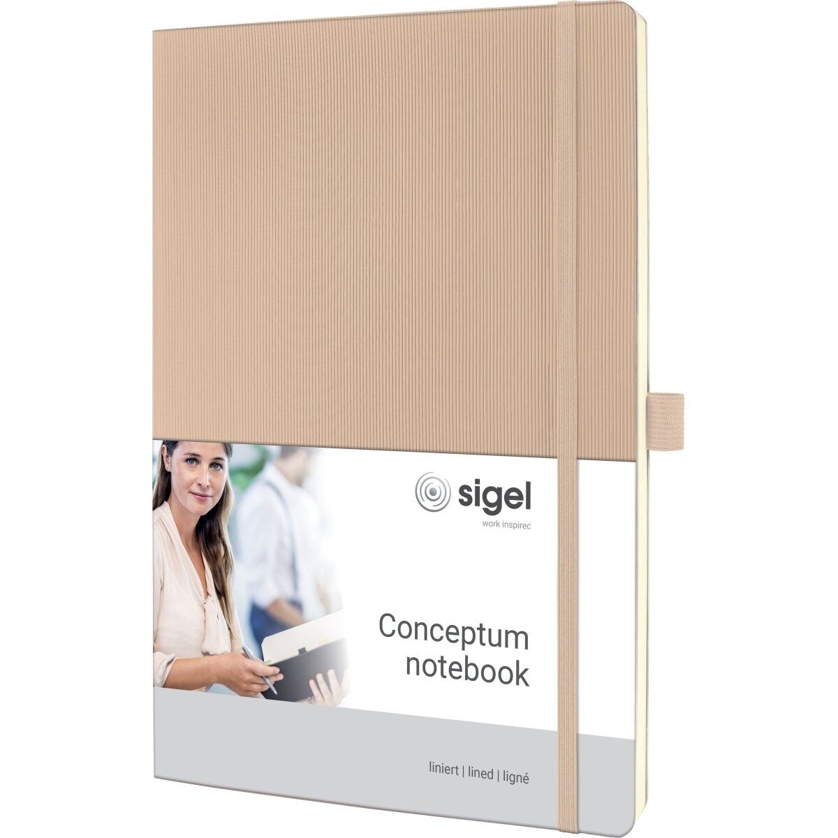 Sigel Notizbuch Notizbuch Conceptum A4 97 Blatt Softcover liniert 80g beige