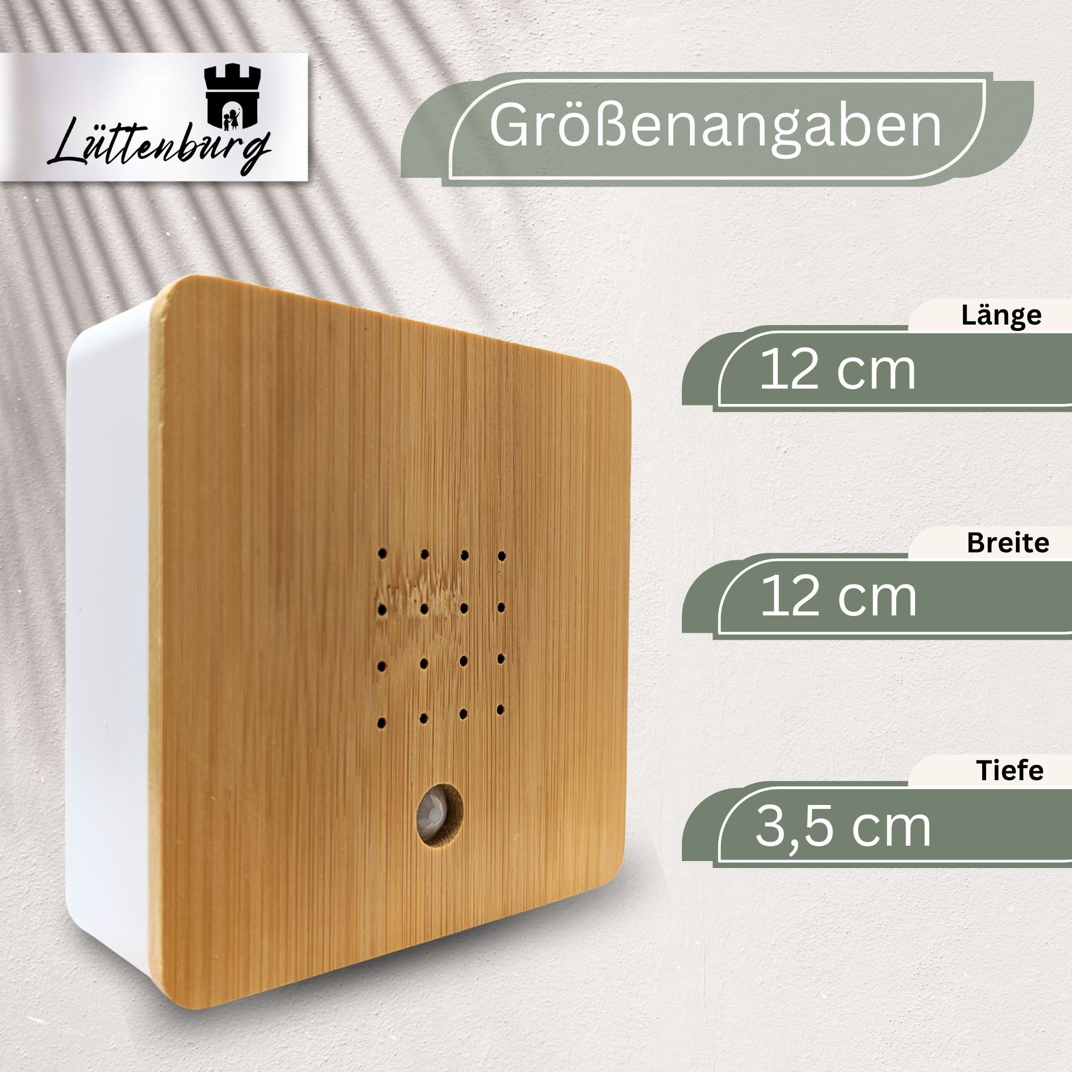 Lüttenburg Dekoobjekt Soundbox mit Vogelgesang Vogelzwitschern aus Bambus G günstig online kaufen