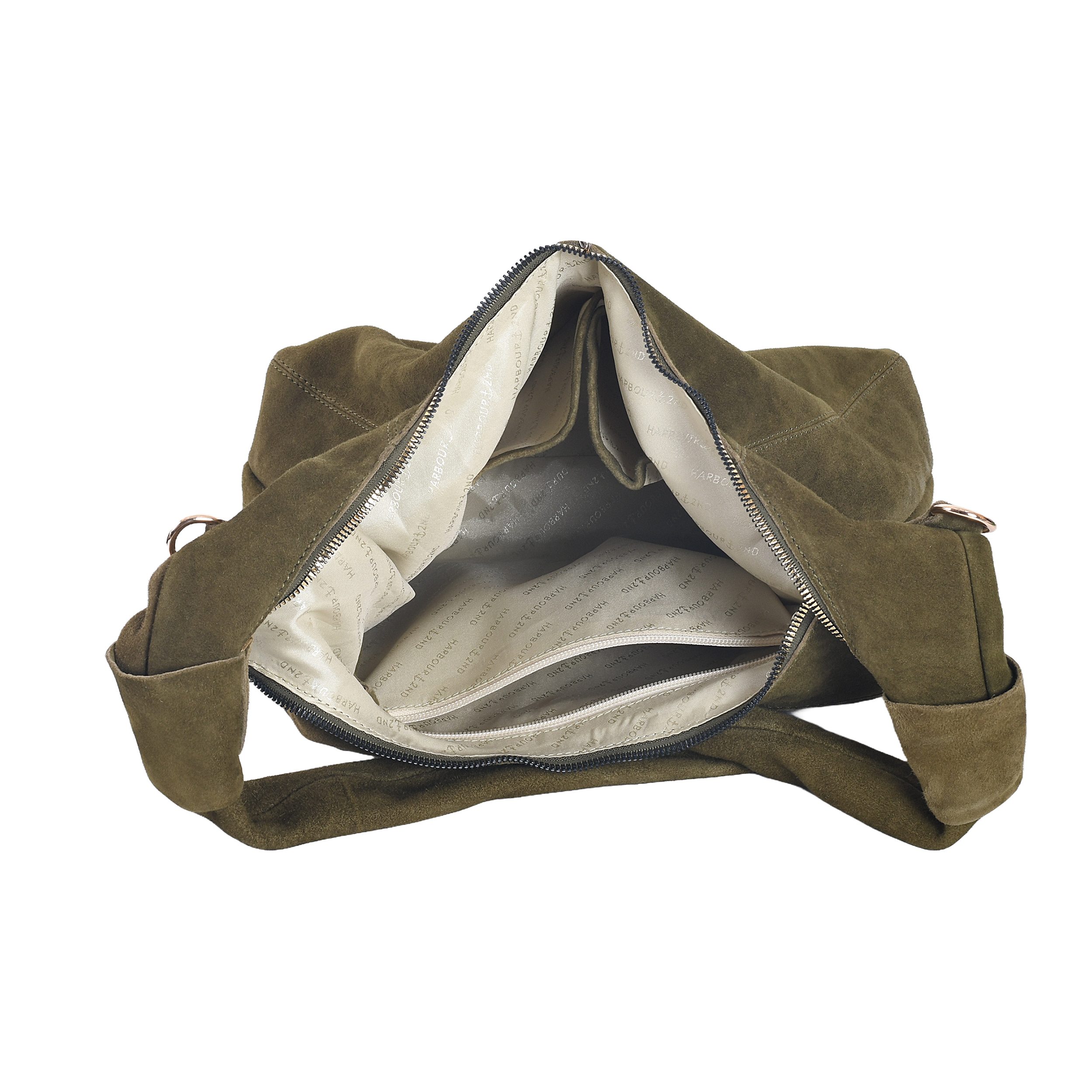 HARBOUR 2nd Hobo Laurine, Damen Handtasche, Umhängetasche, Schultertasche mit Ziernähten