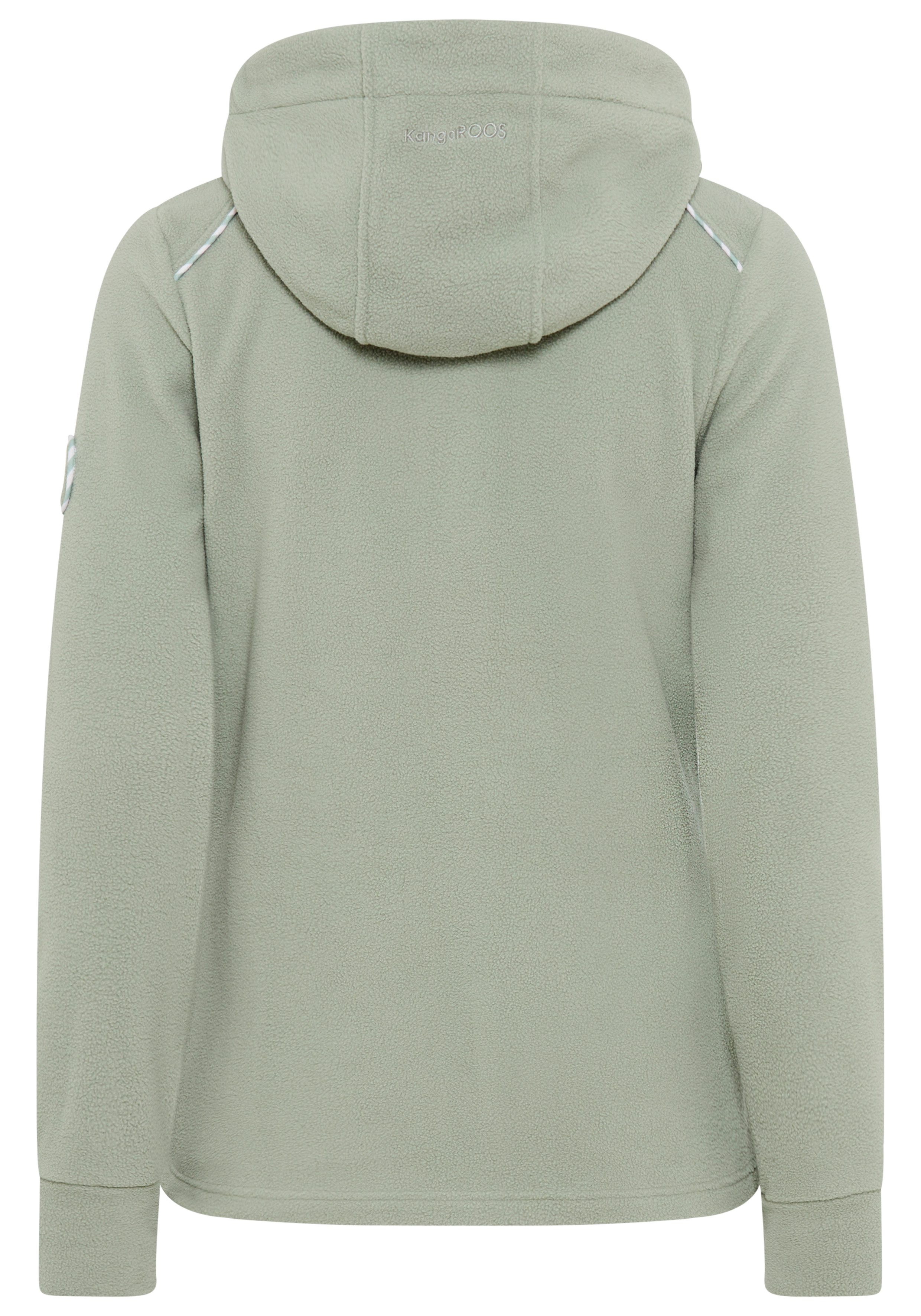 KangaROOS Fleecejacke figurbetonte Passform, mit Kapuze und Kordelzug, Übergangsjacke