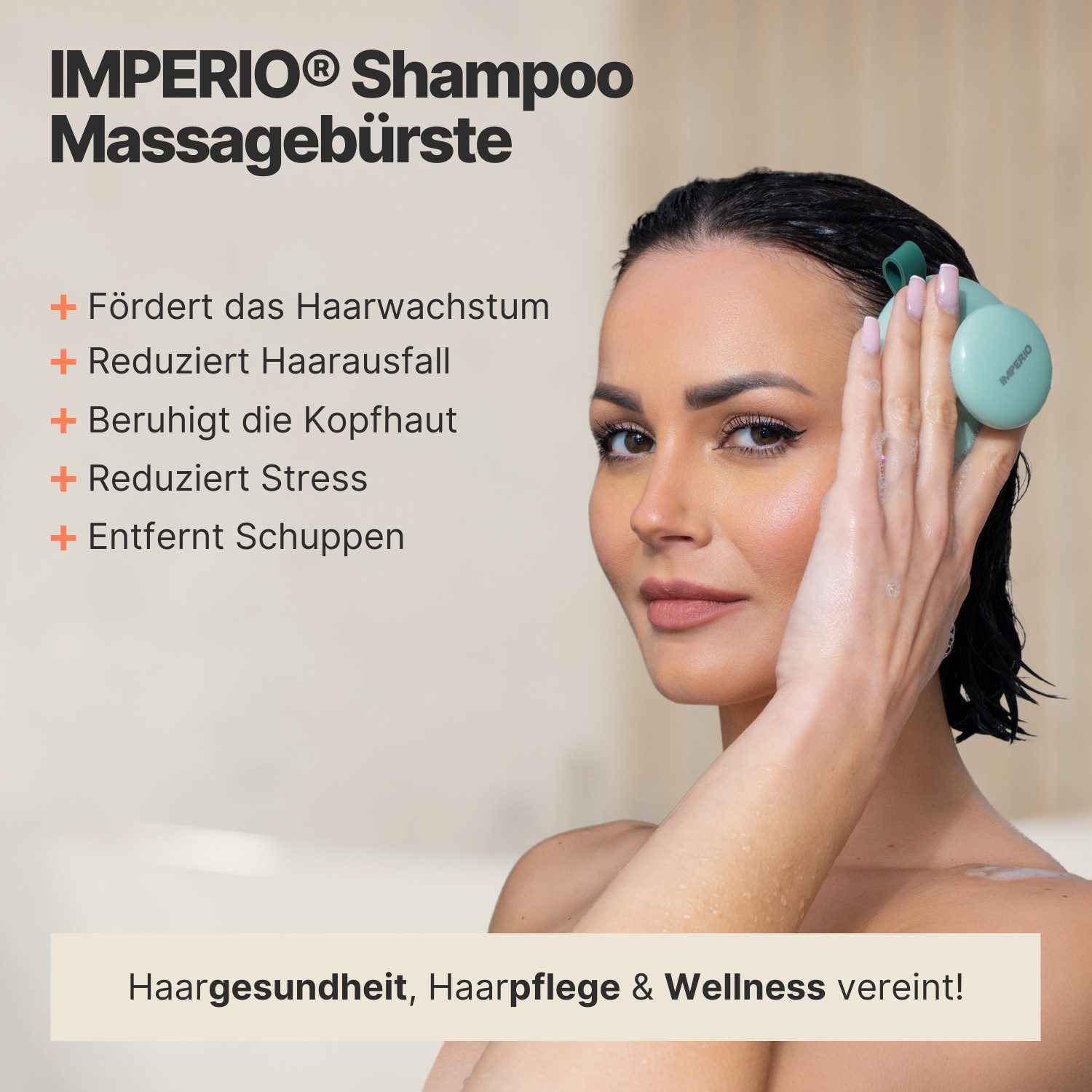 IMPERIO Haarbürste Shampoo-Massagebürste für Tiefenreinigung und mehr Haarwachstum