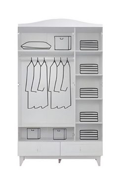 JVmoebel Kleiderschrank Weiß Kleider Schrank Design Kinderzimmer Möbel Wohnen Möbel Holz Neu (1-St., Kleiderschrank) Made in Europa