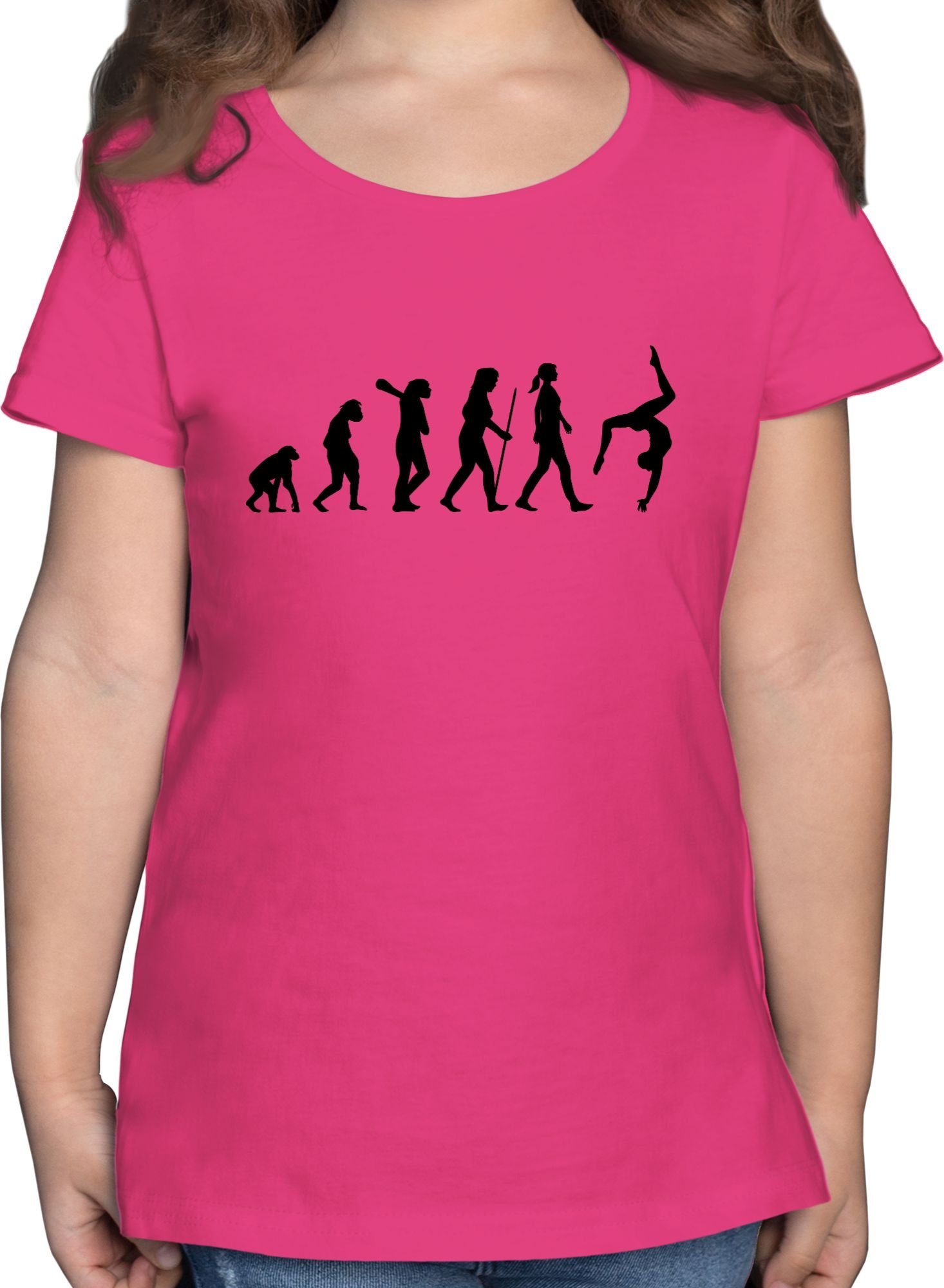 Shirtracer T-Shirt Evolution Turnen Evolution Kinder 1 Fuchsia