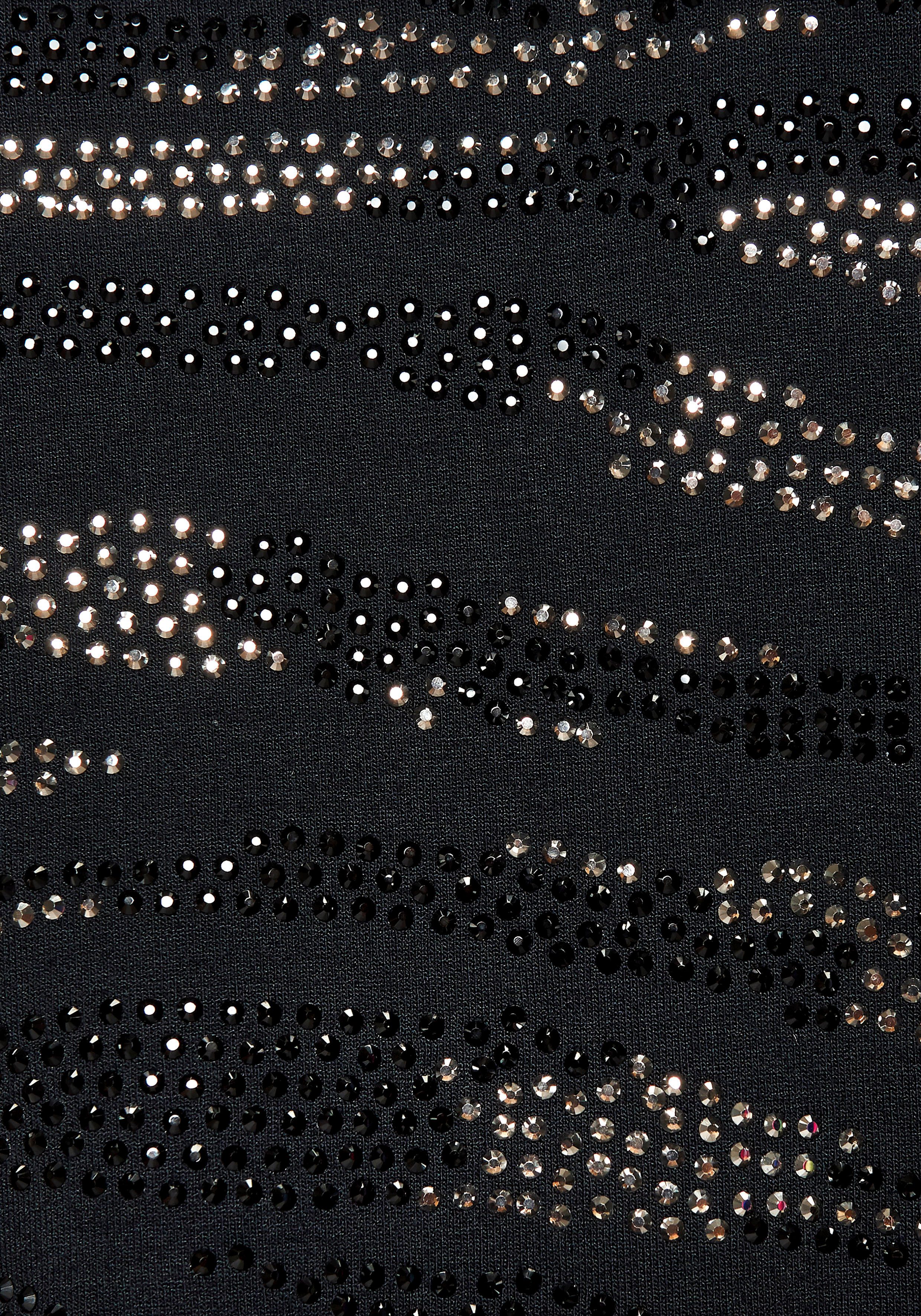 LASCANA 3/4-Arm-Shirt mit Strass-Dessin aus sommerlicher French Terry-Qualität aus Viskose