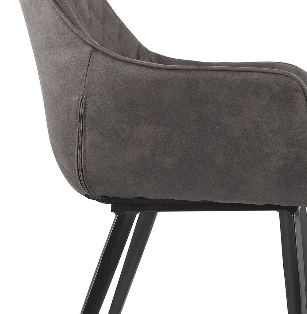 KADIMA DESIGN Esszimmerstuhl AARON Sessel (dark Textile Dunkles Grau 61 grey)