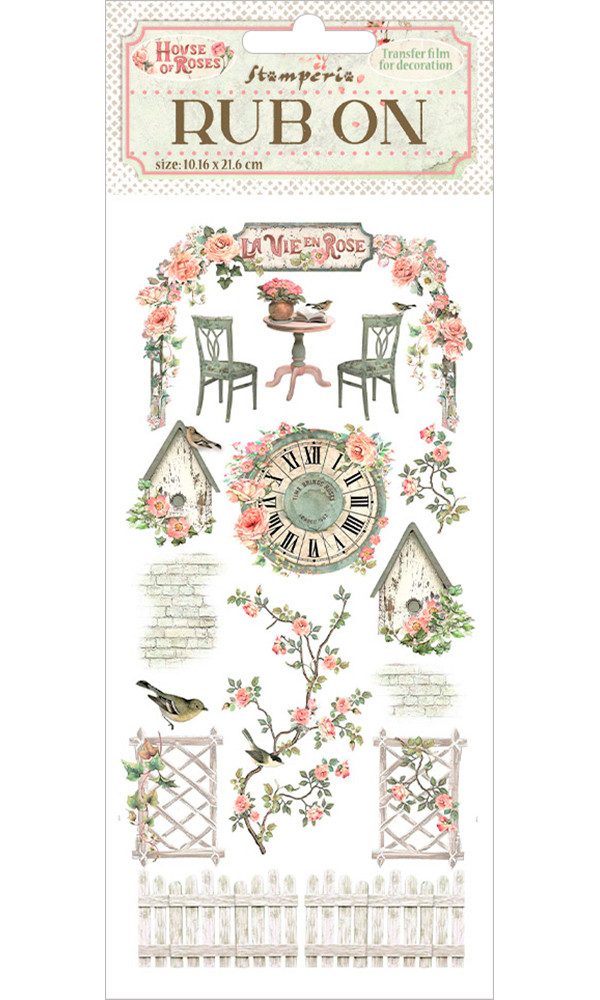 Stamperia Dekorationsfolie House of Roses, 10,2 x 21,6 cm