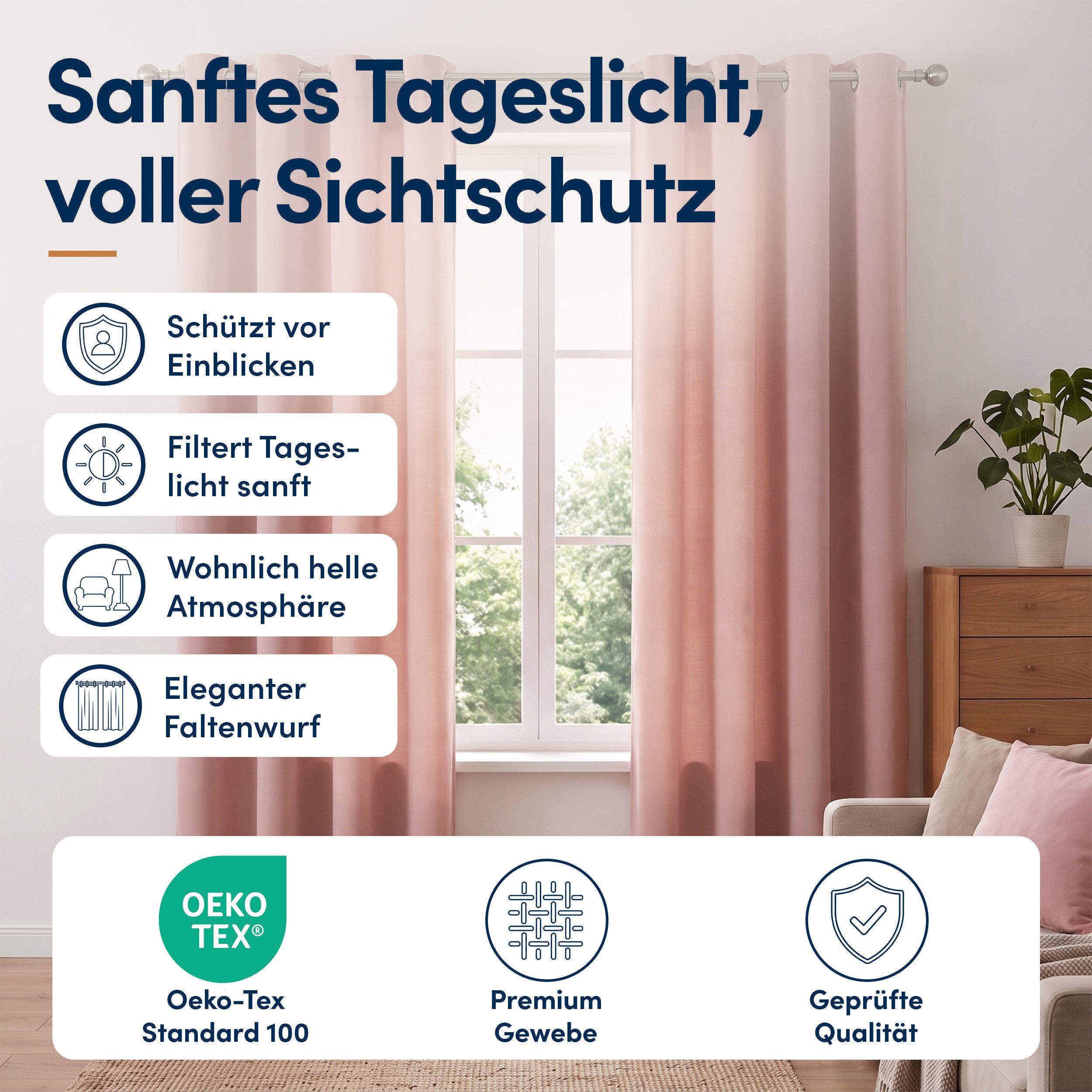 Stoffschmiede Gardine, Blickdicht, Raumverdunkler, Ösen