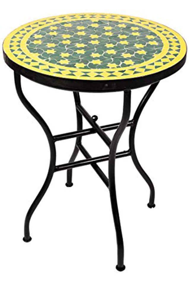 Marrakesch Orient & Mediterran Interior Gartentisch Mosaiktisch Estrella 60cm rund, Beistelltisch, Gartentisch, Esstisch, Handarbeit