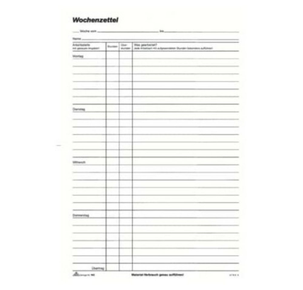 Thumbnail - Generic Formularblock Wochenlohnblock
