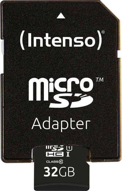 Intenso microSDHC UHS-I Premium + SD-Adapter Speicherkarte (32 GB, 45 MB/s Lesegeschwindigkeit)