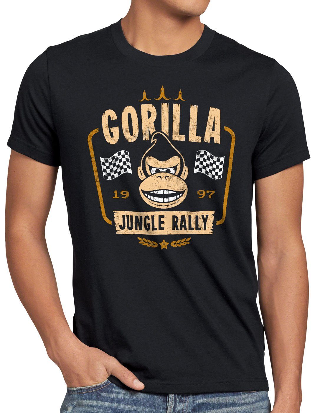 Jungle T-Shirt Herren n64 Print-Shirt Switch style3 Rallye Kart