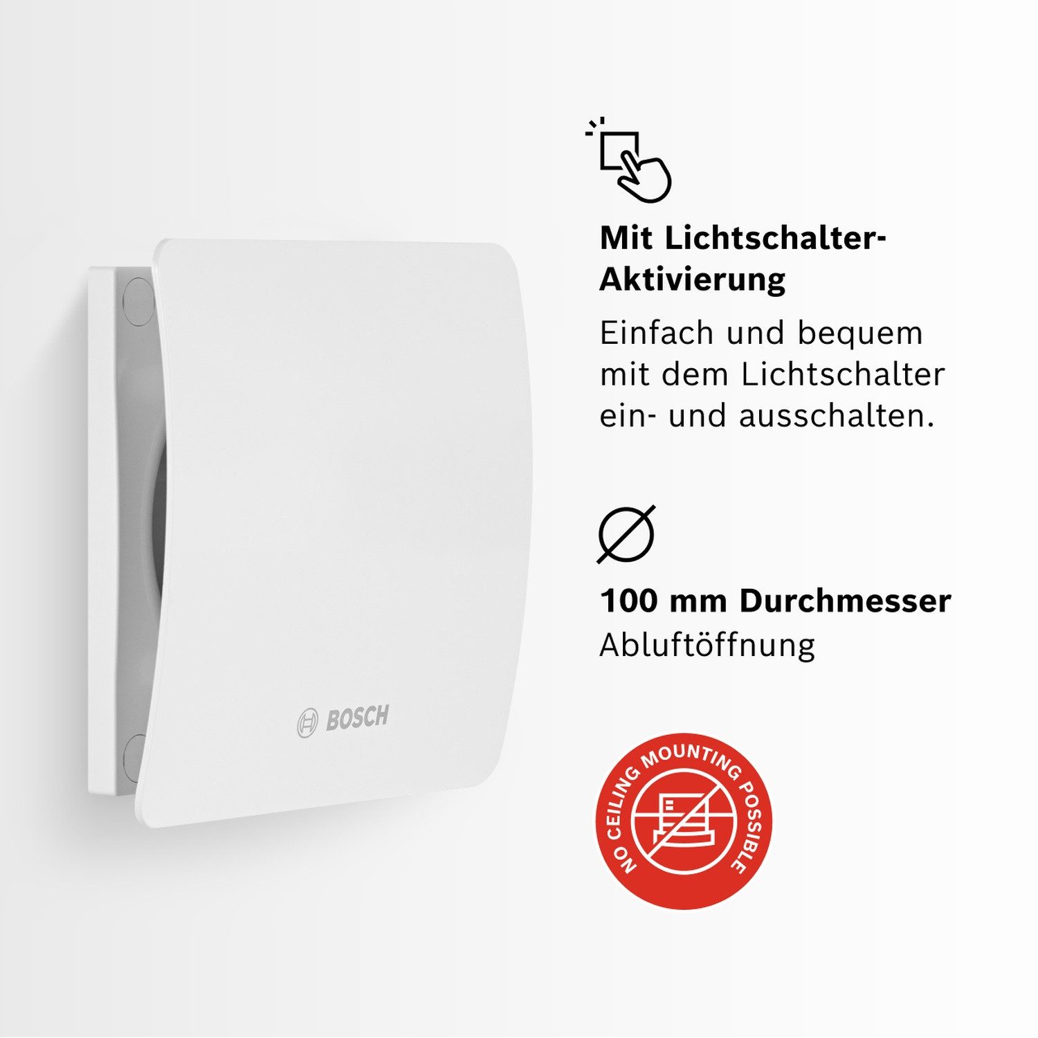 BOSCH Wandventilator Badlüfter, zur Wandmontage inkl. Schrauben und Dübel