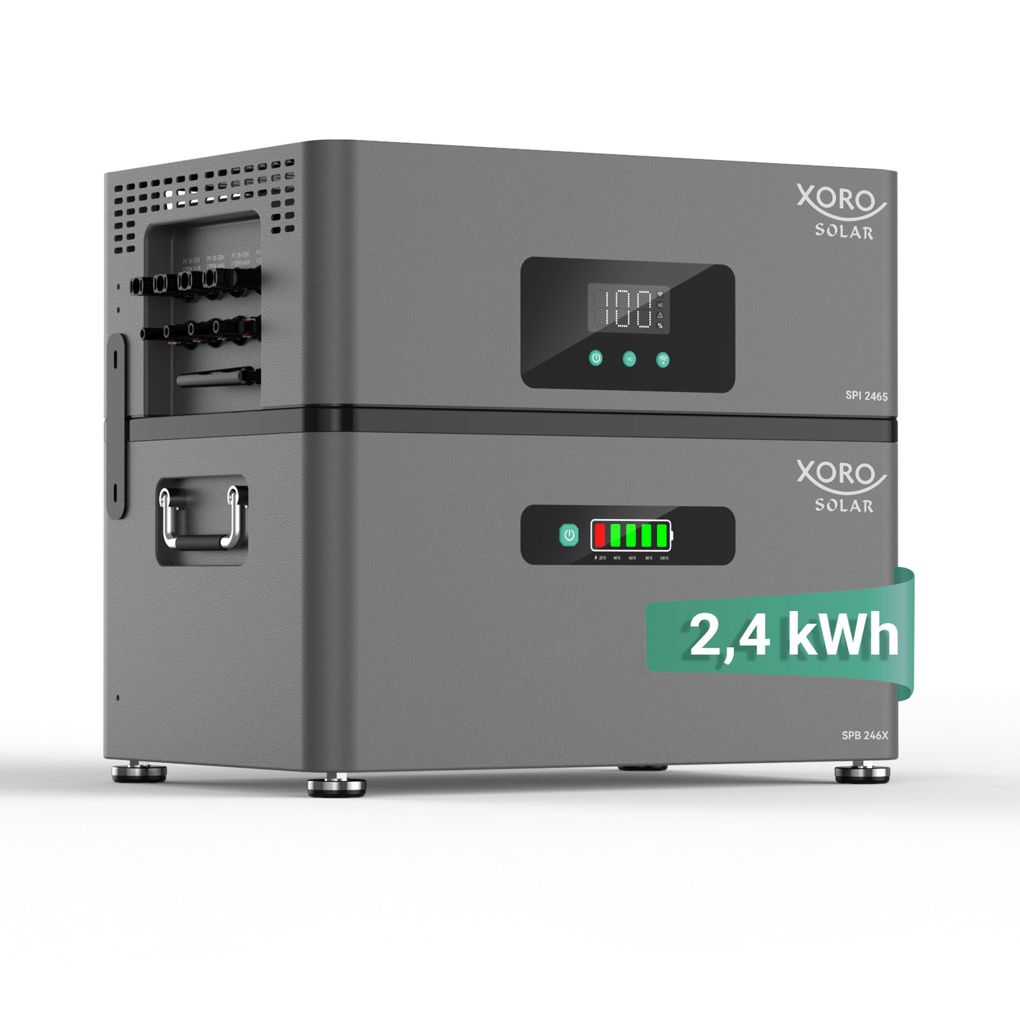 XORO SOLAR ATLAS-D PLUS 2,4kWh für PV & Balkonkraftwerk mit Shelly/EcoTracker Stromspeicher Hybrid-Energiespeichersystem 50000 mAh (230 V), modular erweiterbar bis 12 kWh, mit Backup-Funktion & App-Steuerung