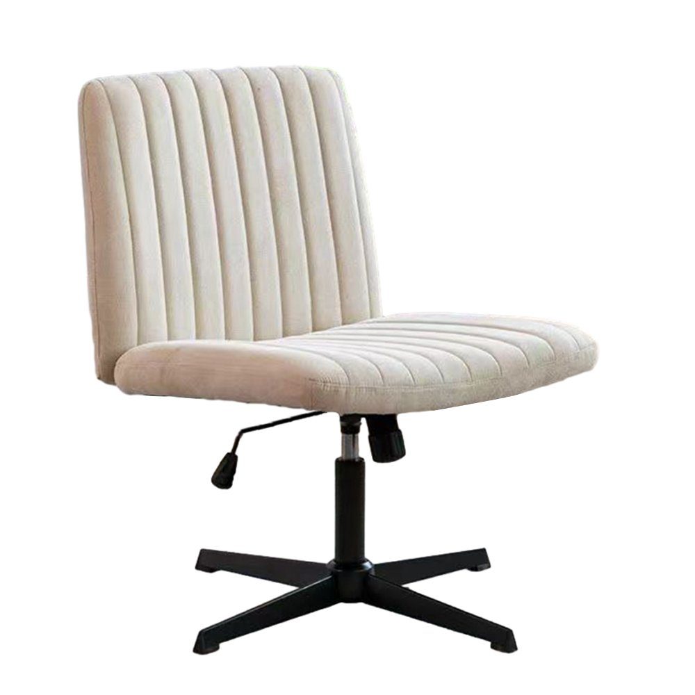 EIZIMZVU Bürostuhl Ohne Armlehnen - Ergonomischer Home Office Stuhl Bis 150kg In Weiß