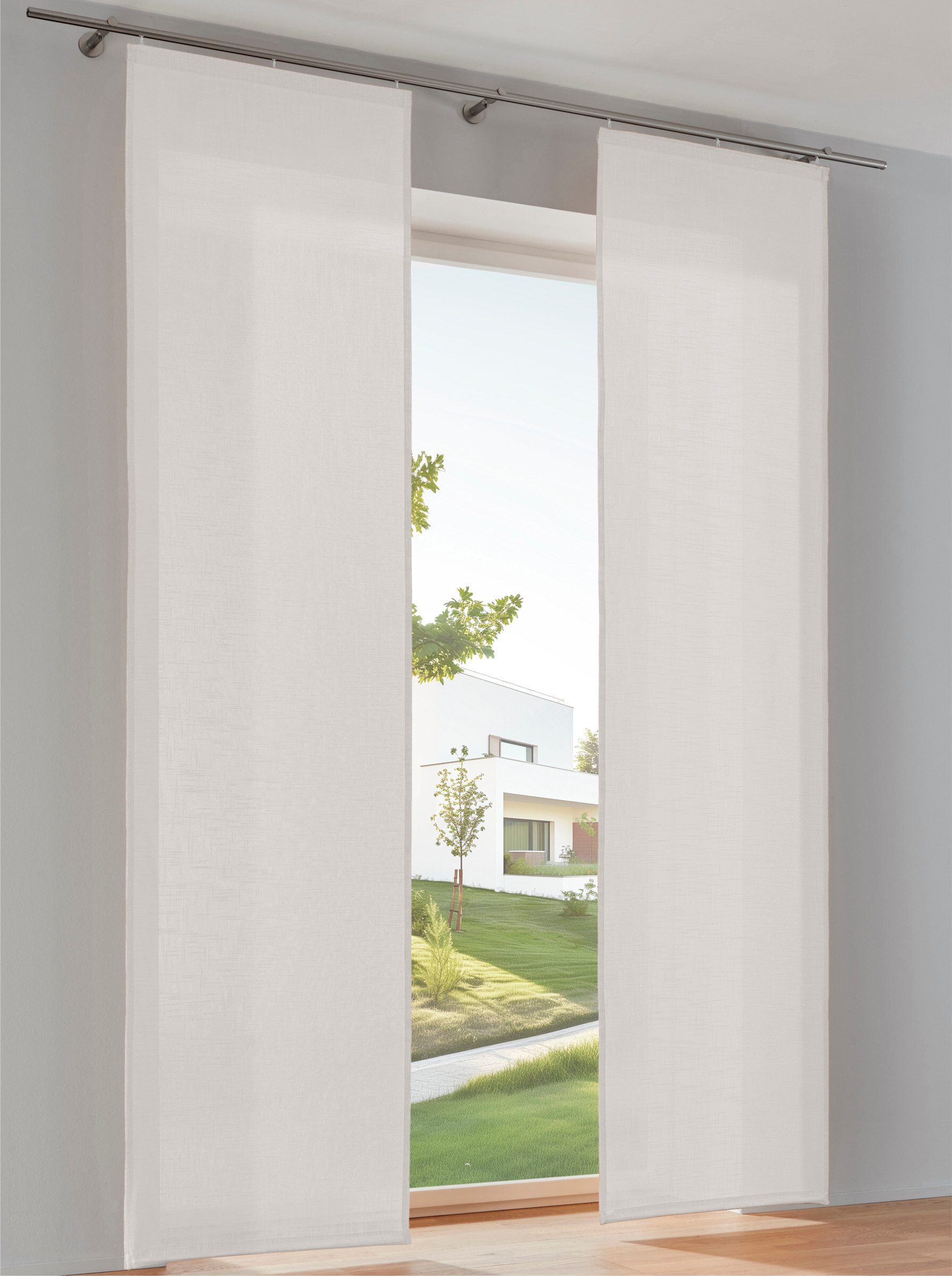 heine Gardine Schiebevorhang (1 St), Klettschiene, halbtransparent, Schiebevorhang