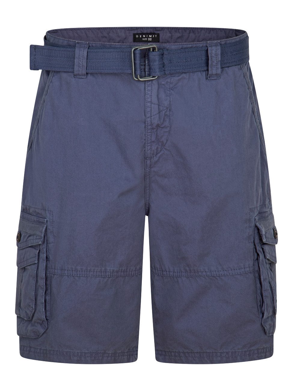 DENIMFY Cargoshorts Herren Shorts DFUlli Regular Fit Bermudashorts aus 100% Baumwolle mit Gürtel