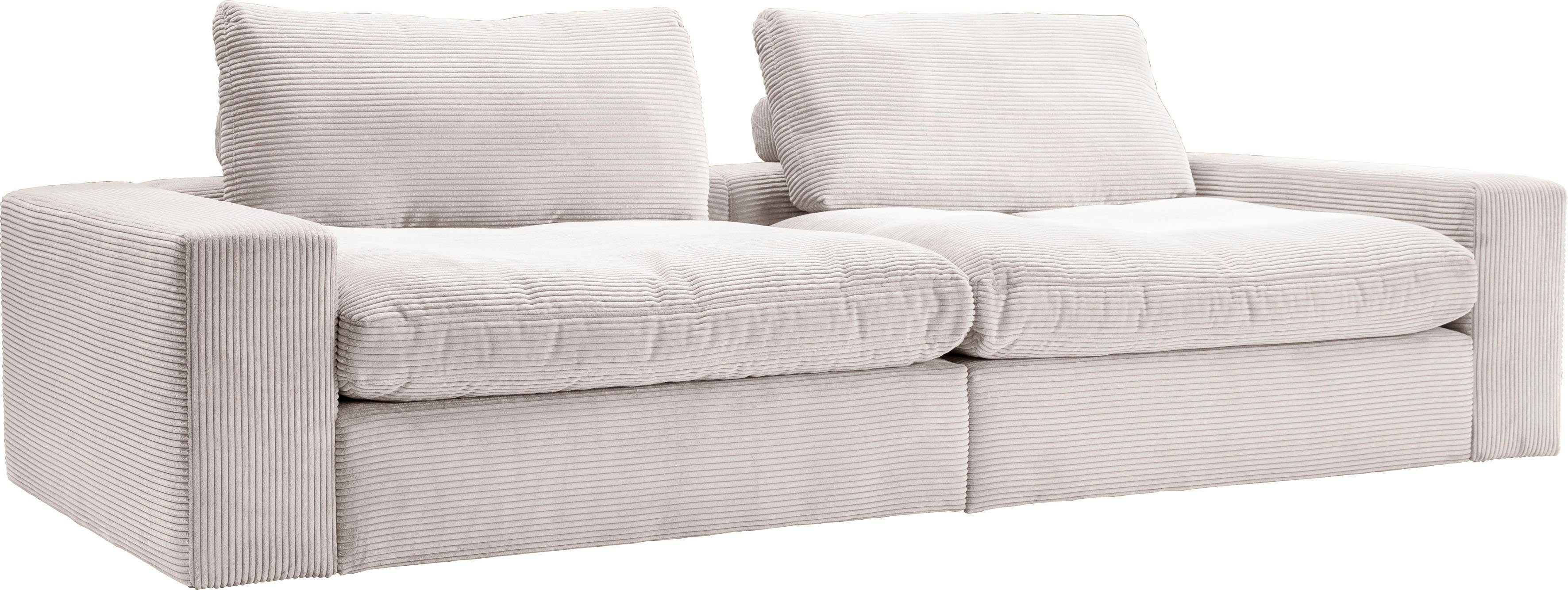alina Big-Sofa Sandy, 266 cm breit und 98 cm tief, in modernem Cordstoff