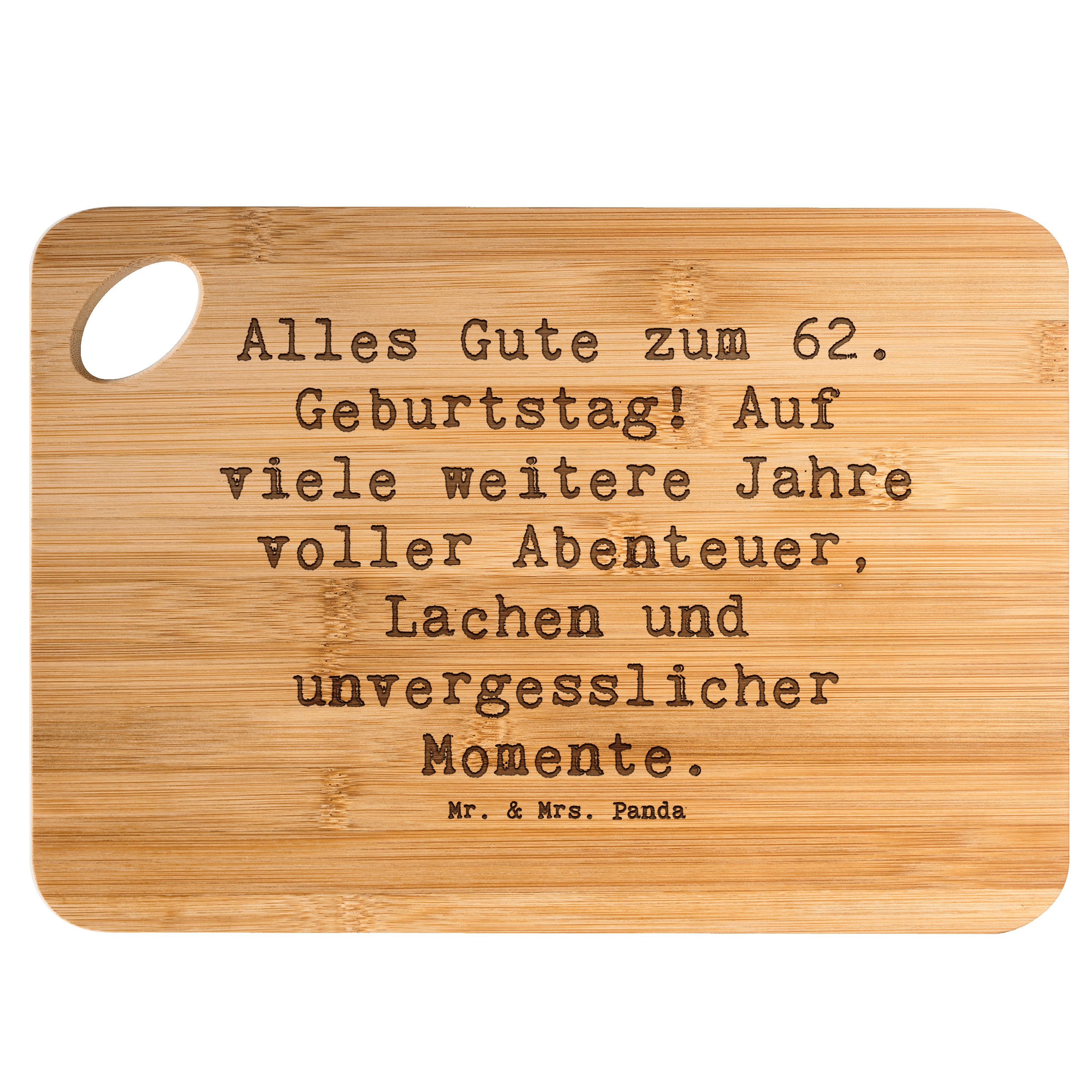 Servierbrett Spruch 62. Geburtstag - Transparent - Geschenk, viele weitere Jahre