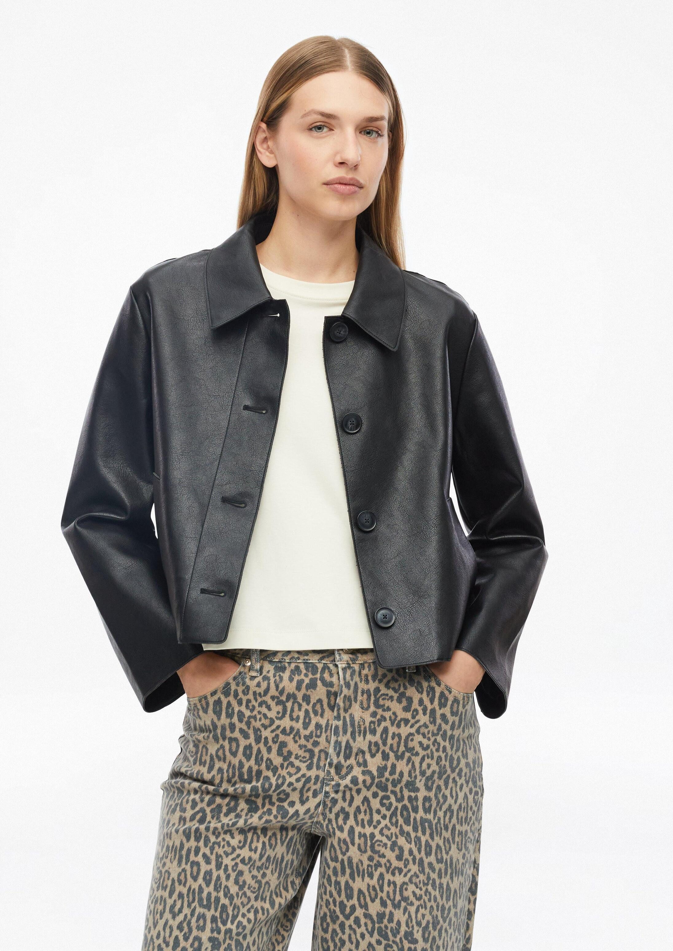 s.Oliver Funktionsjacke Outdoor-Jacke Jacke in Leder-Optik
