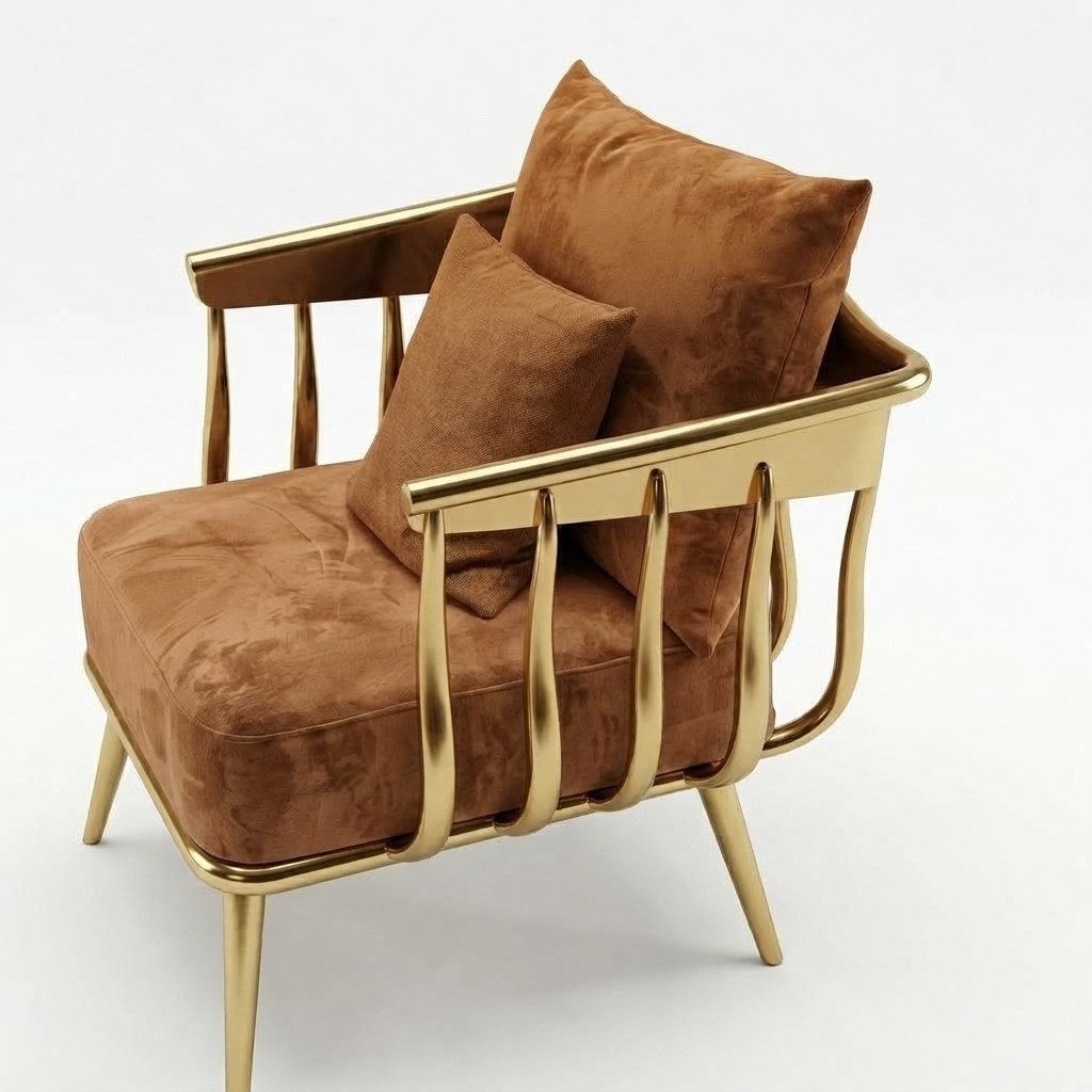 Xlmoebel Loungesessel Design-Sessel mit Metallgestell für modernes Lounge-Ambiente (Sessel), Hergestellt in Europa