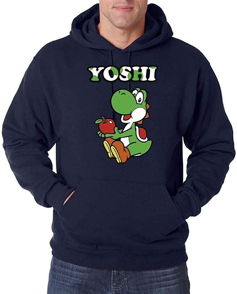 Youth Designz Hoodie Herren Yoshi mit mit Pullover Print Apfel Kapuzenpullover Navy Gaming Retro
