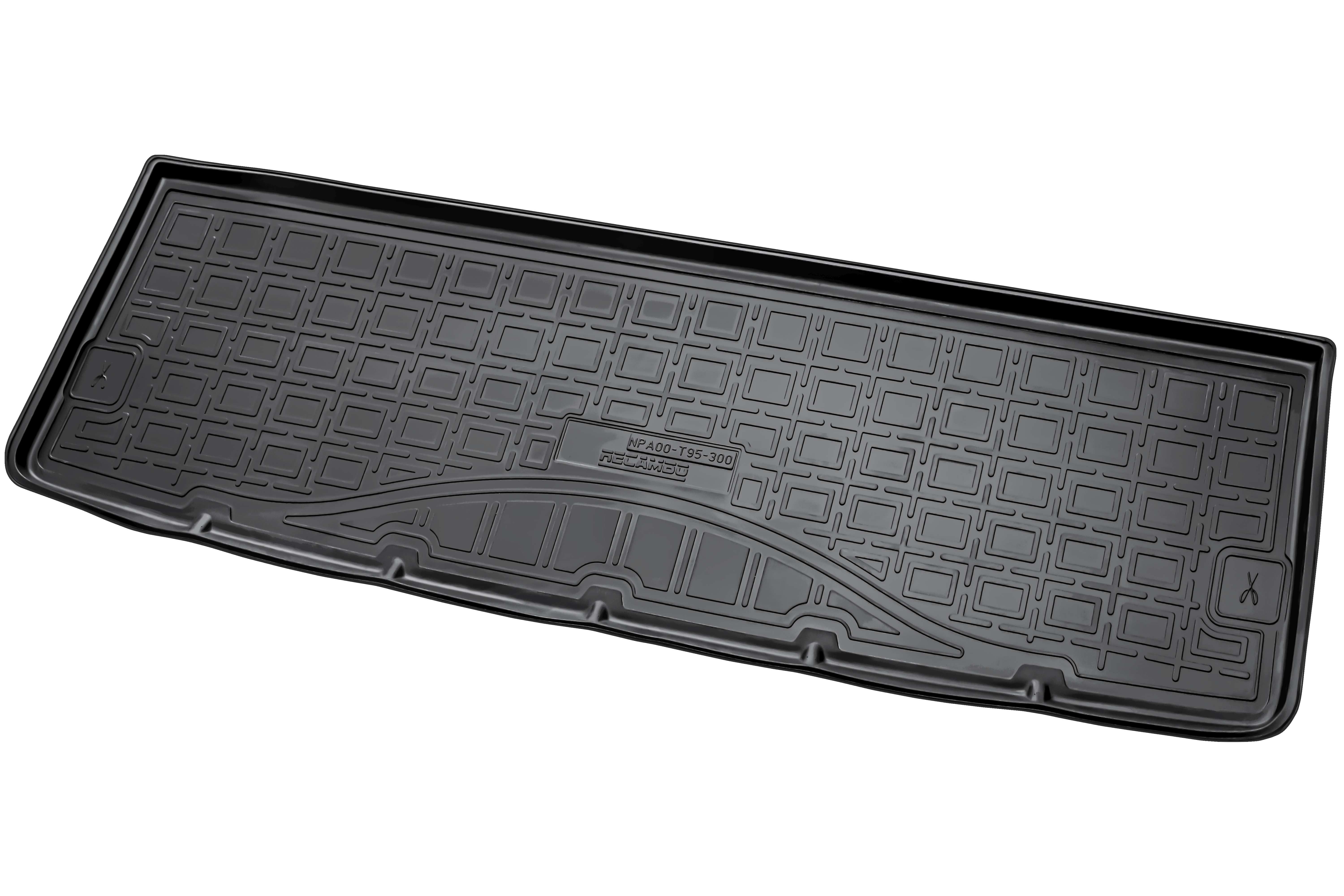 RECAMBO Kofferraumwanne für VW T5, VW T6, MULTIVAN, kurzer Radstand, ab 2003>, für Vw T5, 100% passgenaue Antirutschmatte, Kofferraum Schutzmatte, Gummimatte