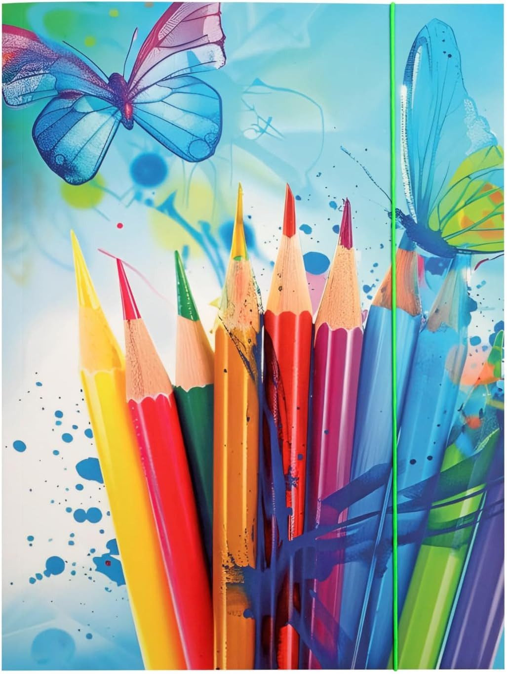 Idena Spiel Idena Sammelmappe Schmetterling A3 - Premium Qualität mit Gummizug