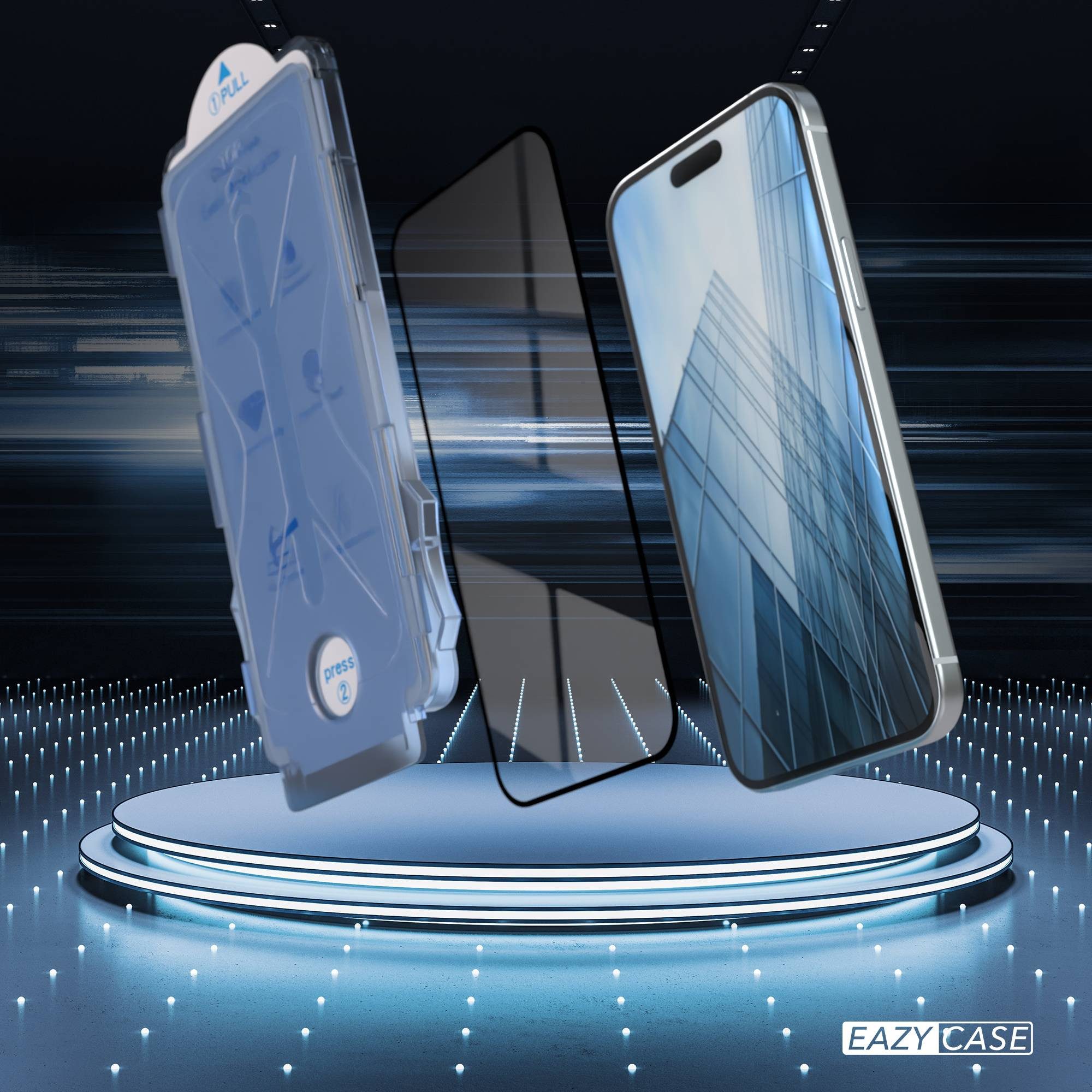 EAZY CASE Displayschutzfolie 2x Displayschutz für iPhone 15 Plus für Apple iPhone 15 Plus, 2er Set, Schutzglas iPhone 15 Plus, 2er Set Displayfolie Klar, Hartglas 0,7mm