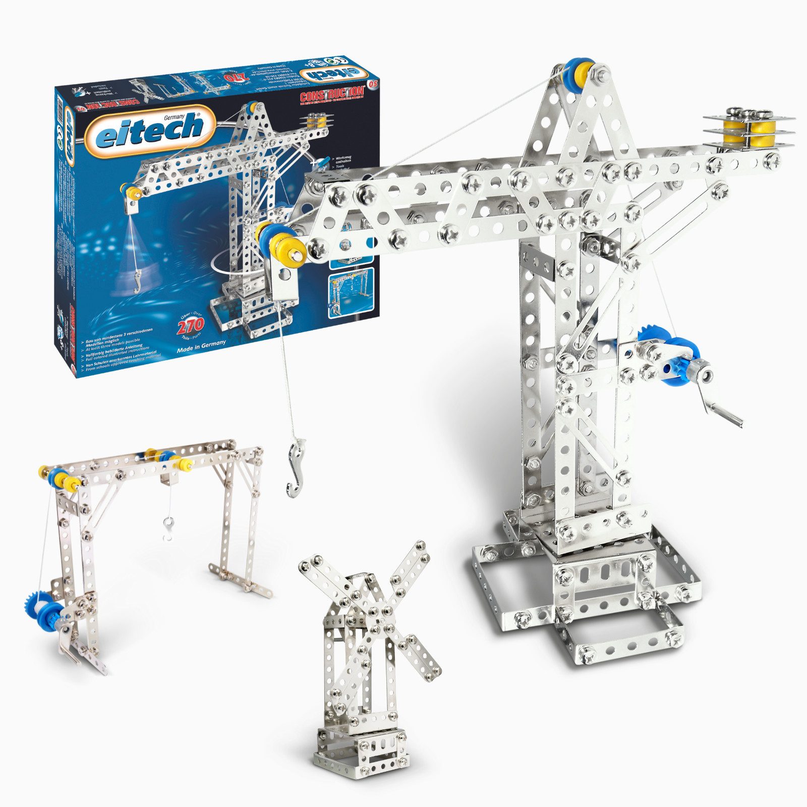 Eitech eitech Universal-Hebebrücke, Kran 00005 Metallbaukasten, (Bausatz, 270 St., 3D-Puzzle), Modellbausatz, Made in Germany