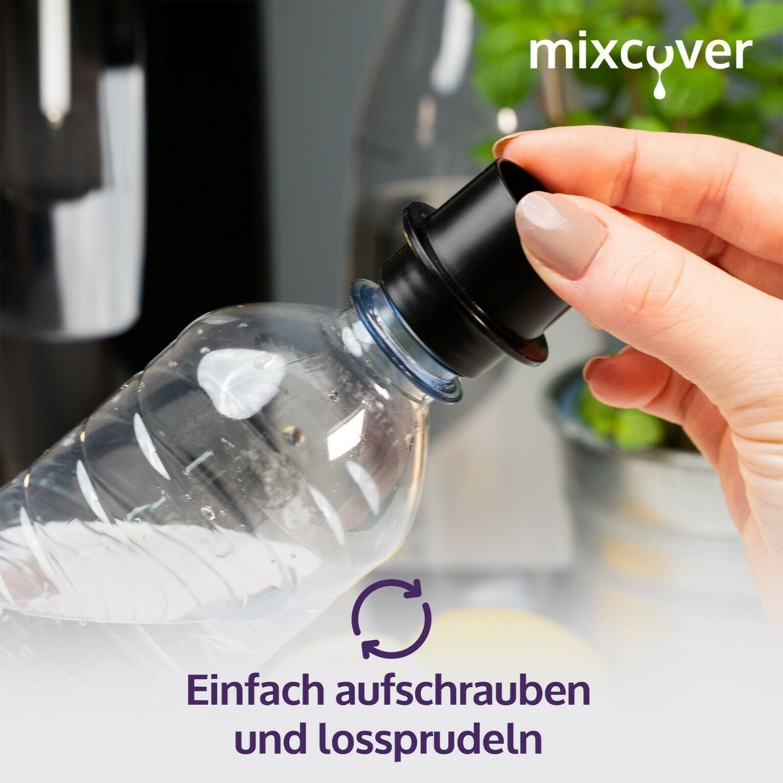 Mixcover Wassersprudler Flasche mixcover PET-Flaschen-Adapter passend für SodaStream Easy-für kleine PET Flasche