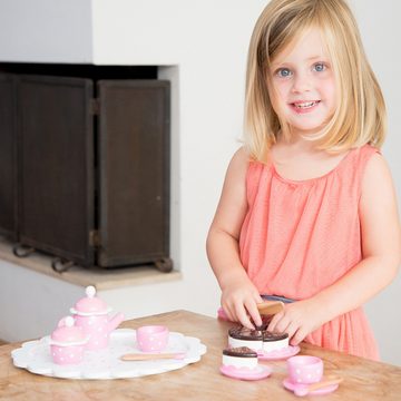 New Classic Toys® Spielzeug-Polizei Einsatzset Kaffee Tee Service mit Kuchen für Kinder aus Holz Kinderküchen-Zubehör