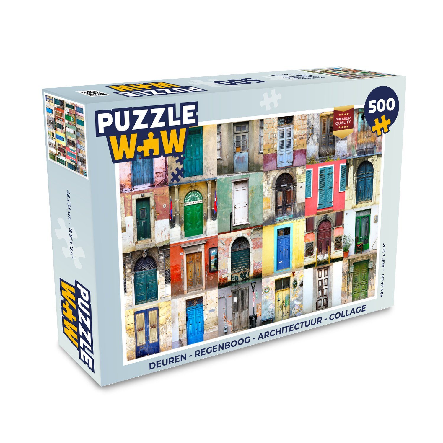 MuchoWow Puzzle Türen - Regenbogen - Architektur - Collage, 500  Puzzleteile, Foto-Puzzle, Bilderrätsel, Puzzlespiele, Spielzeug