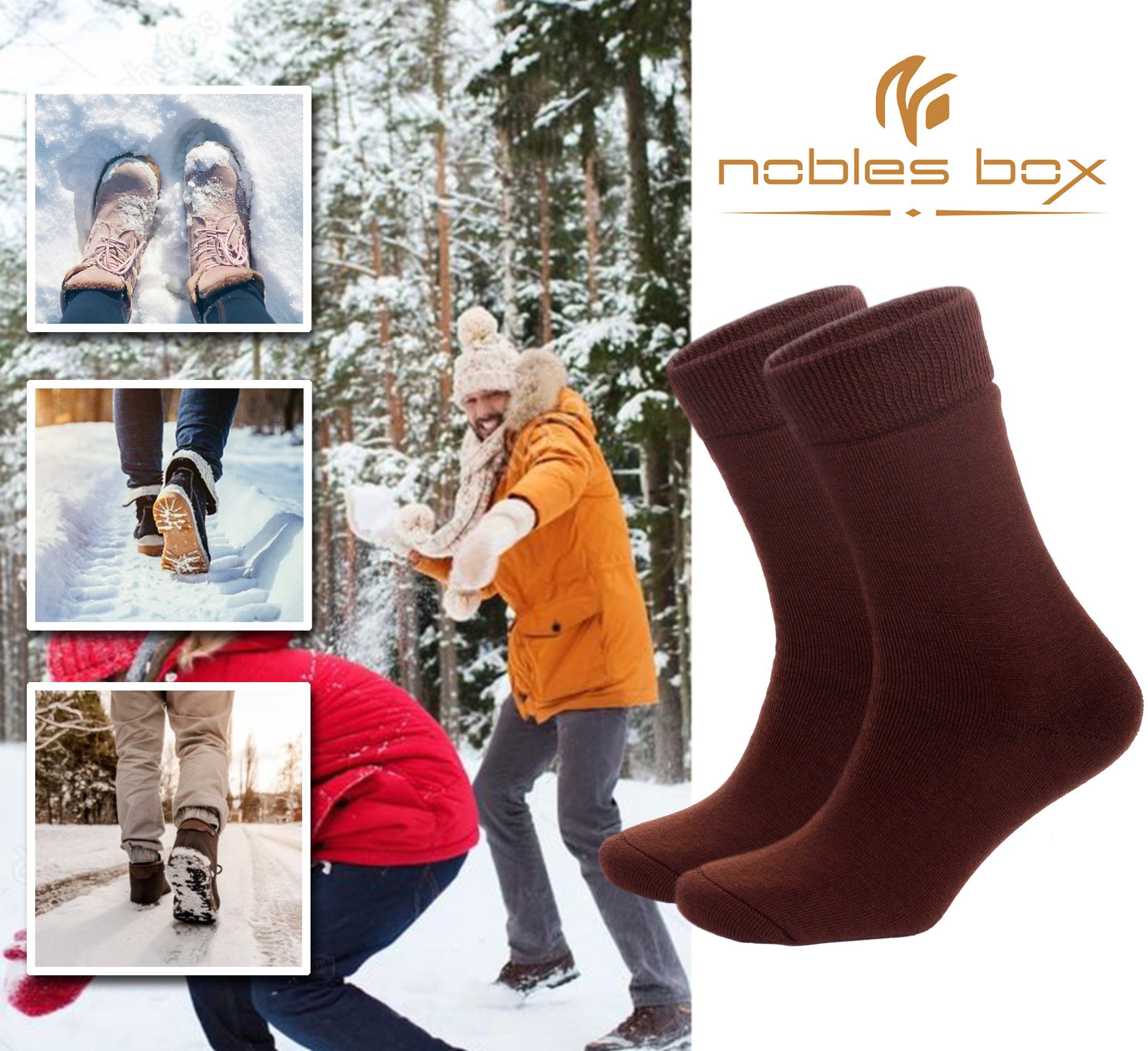 NoblesBox Thermosocken Herren Wintersocken (Beutel, 2-Paar, 41-46 EU Größe) Herren Warme Socken, Herren Arbeitssocken