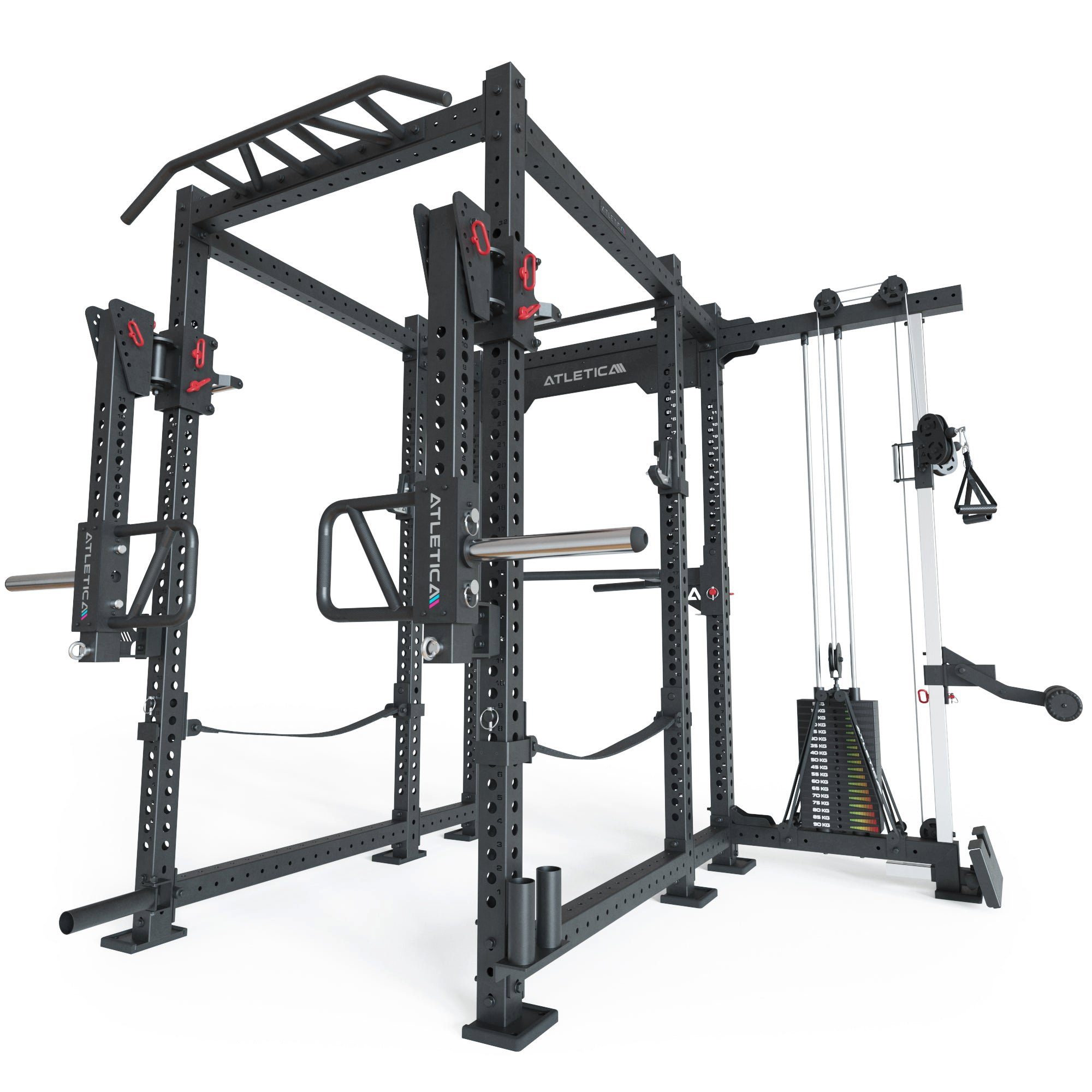 ATLETICA Power Rack R8Sentinel PRO Power Rack Cable Rack mit 90 kg Stack