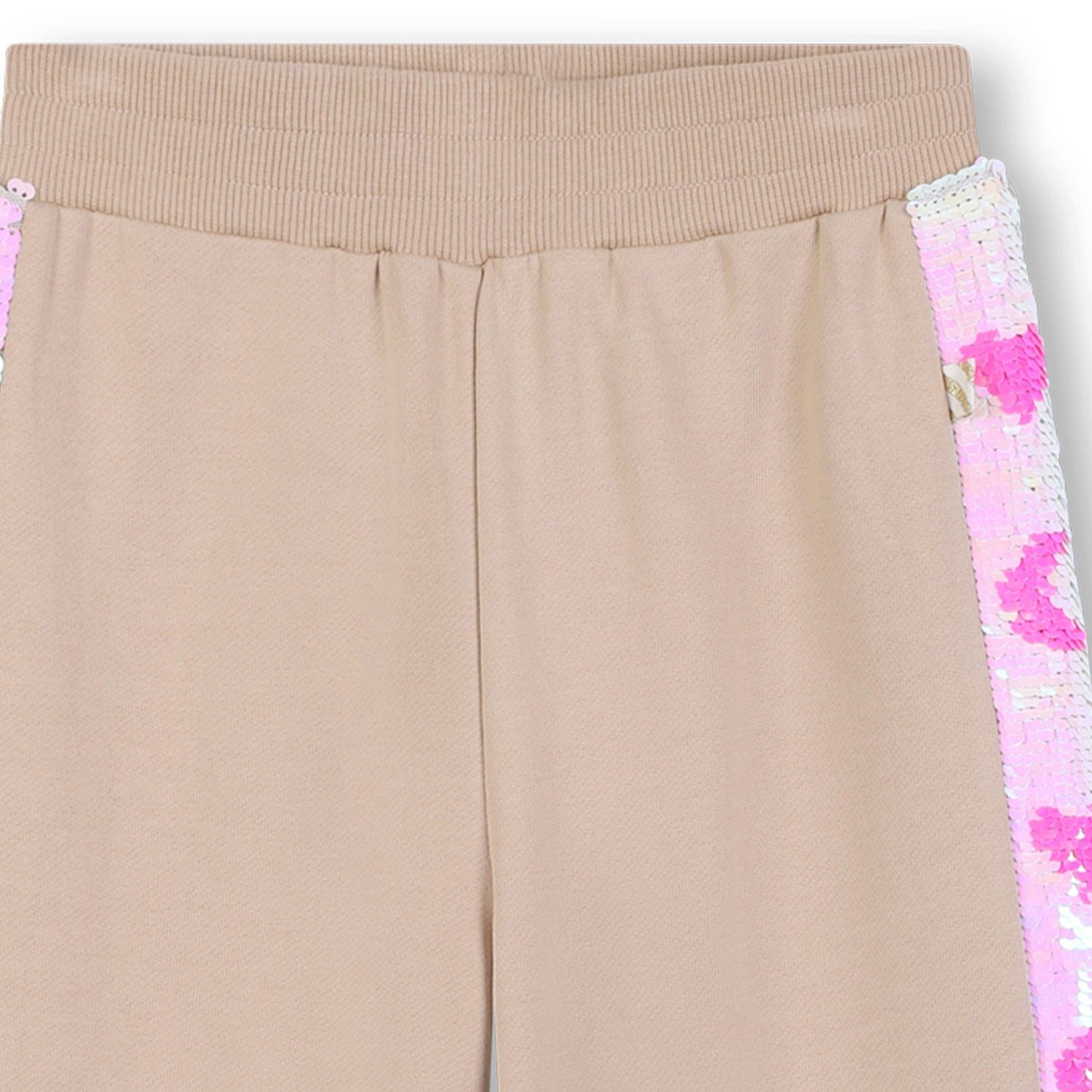 Billieblush Jogginghose Billieblush Jogginghose beige mit rosa Pailletten Glanz für kleine Fas