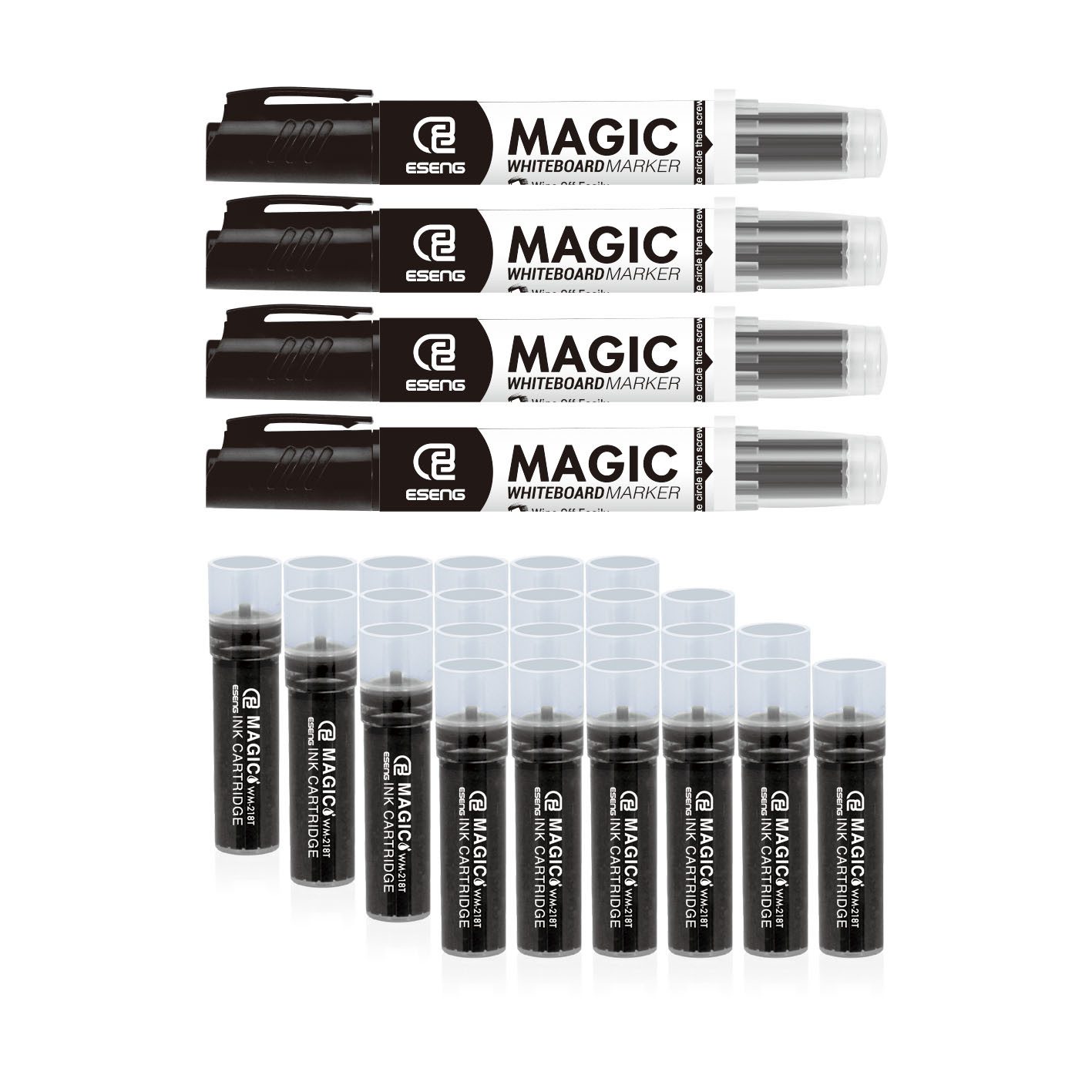 ESENG Whiteboard Marker MAGIC WM-218, nachfüllbar mit Tintenpatronen, trocken abwischbar