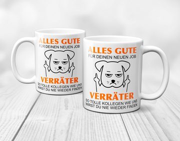 TASSENKING Tasse, Alles Gute für Deinen neuen Job. Du Verräter! - Hund / Weiß