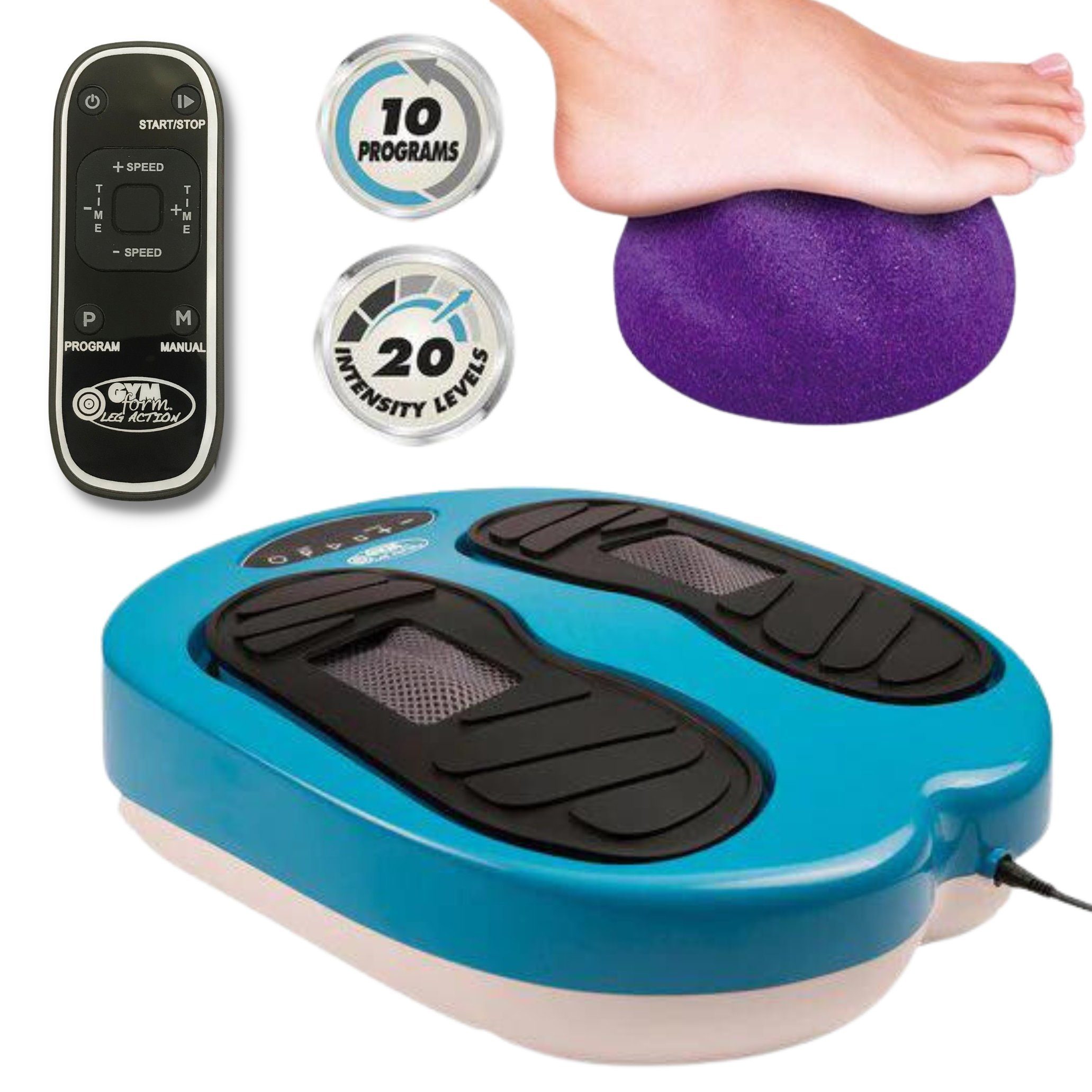 Gymform Shiatsu FuBmassagegerat Leg Action Platinum Foot Pumice FuBpflege Spar Set Geschenkset mit Hornhautentferner Durchblutungsstorungen bekampfen Wellness fur die FuBe Beine