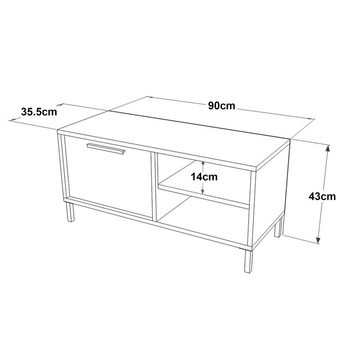 en.casa TV-Schrank »Liperi« TV Board Grau/Anthrazit