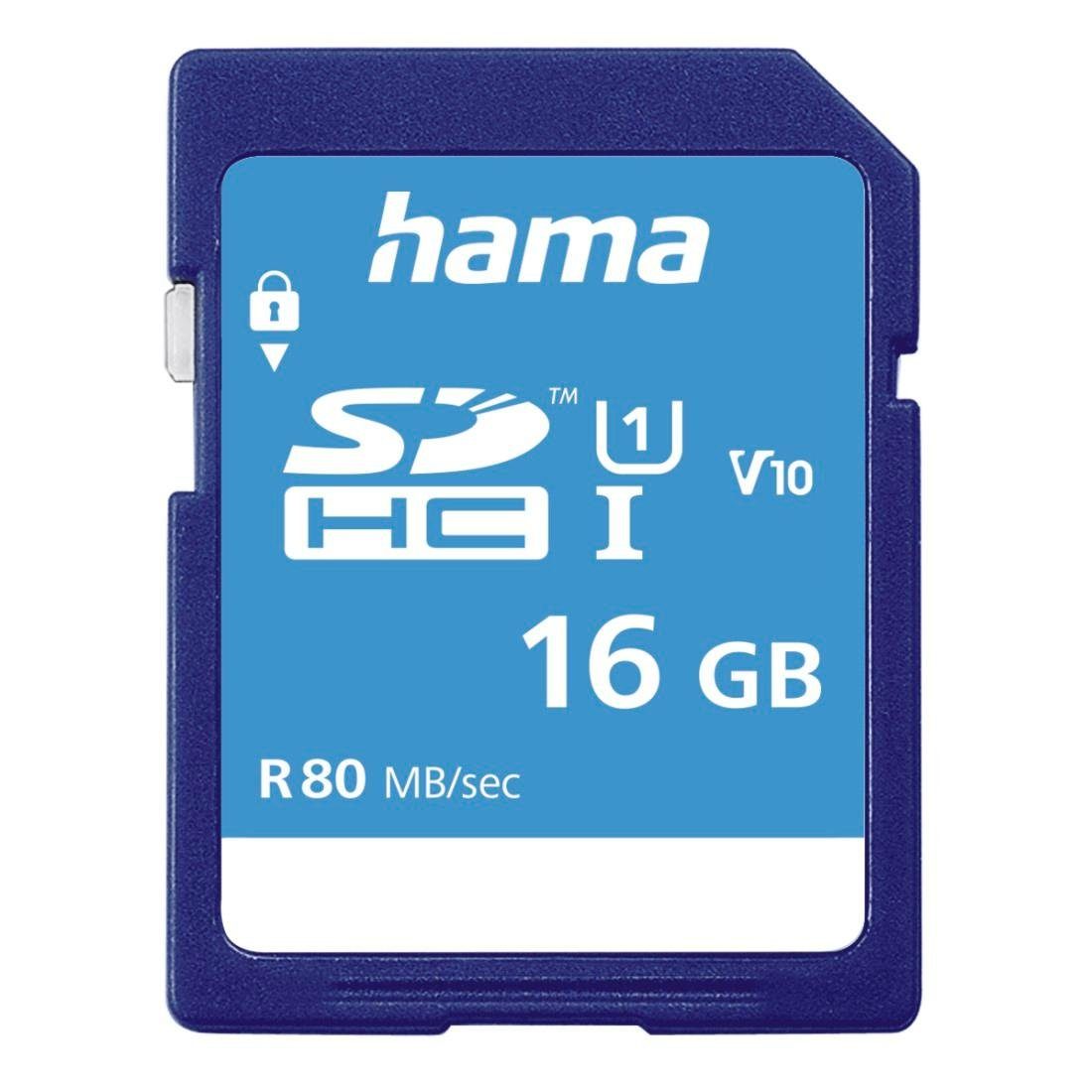 Hama SD Karte, Memory Fast, Class 10 UHS-I Speicherkarte (16 GB, UHS-I Class 10)