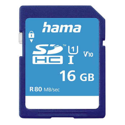 Hama SDHC 16GB Class 10 UHS-I 80MB/S Speicherkarte (16 GB, UHS-I Class 10, 80 MB/s Lesegeschwindigkeit)