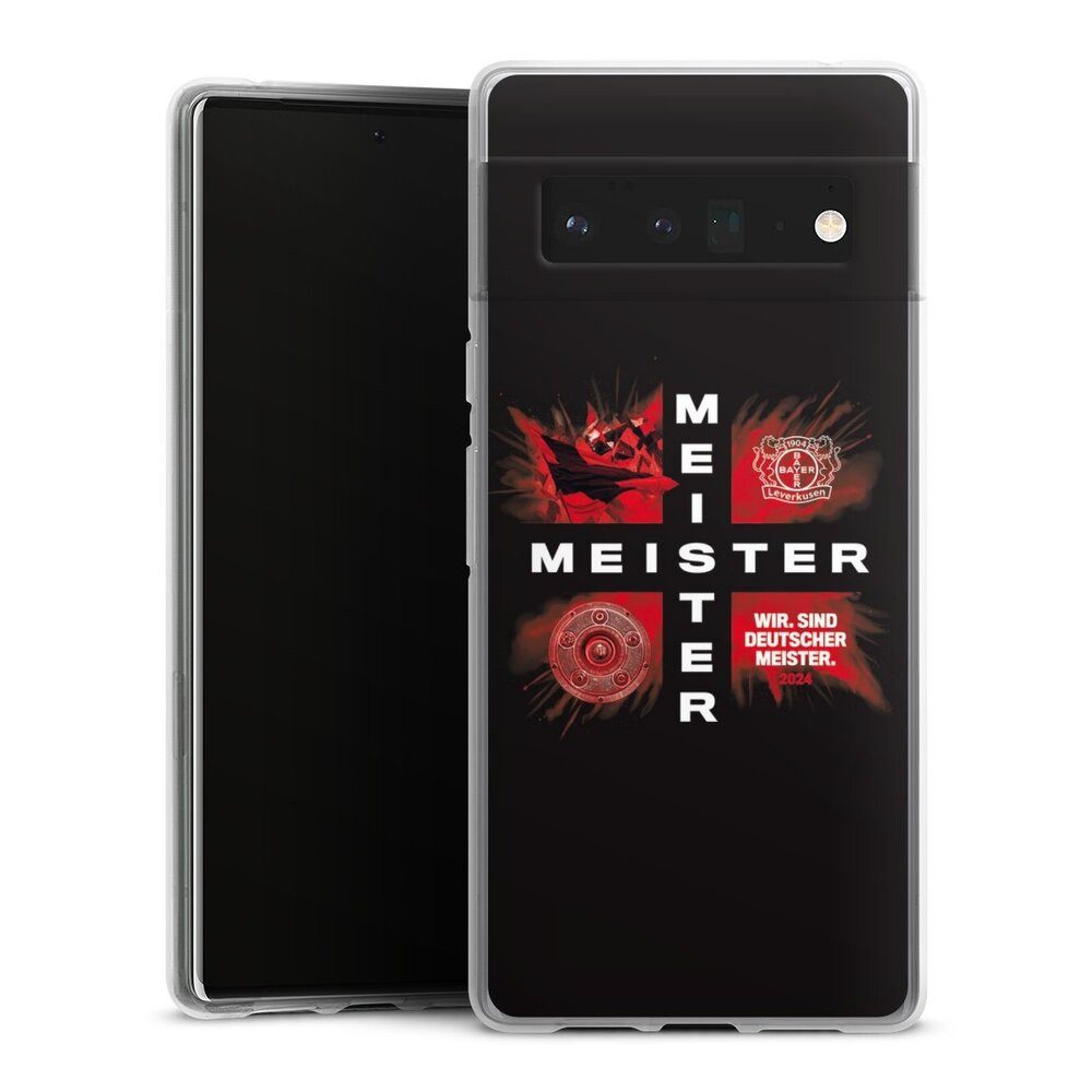 DeinDesign Handyhülle Bayer 04 Leverkusen Meister Offizielles Lizenzprodukt, Google Pixel 6 Pro Silikon Hülle Bumper Case Handy Schutzhülle