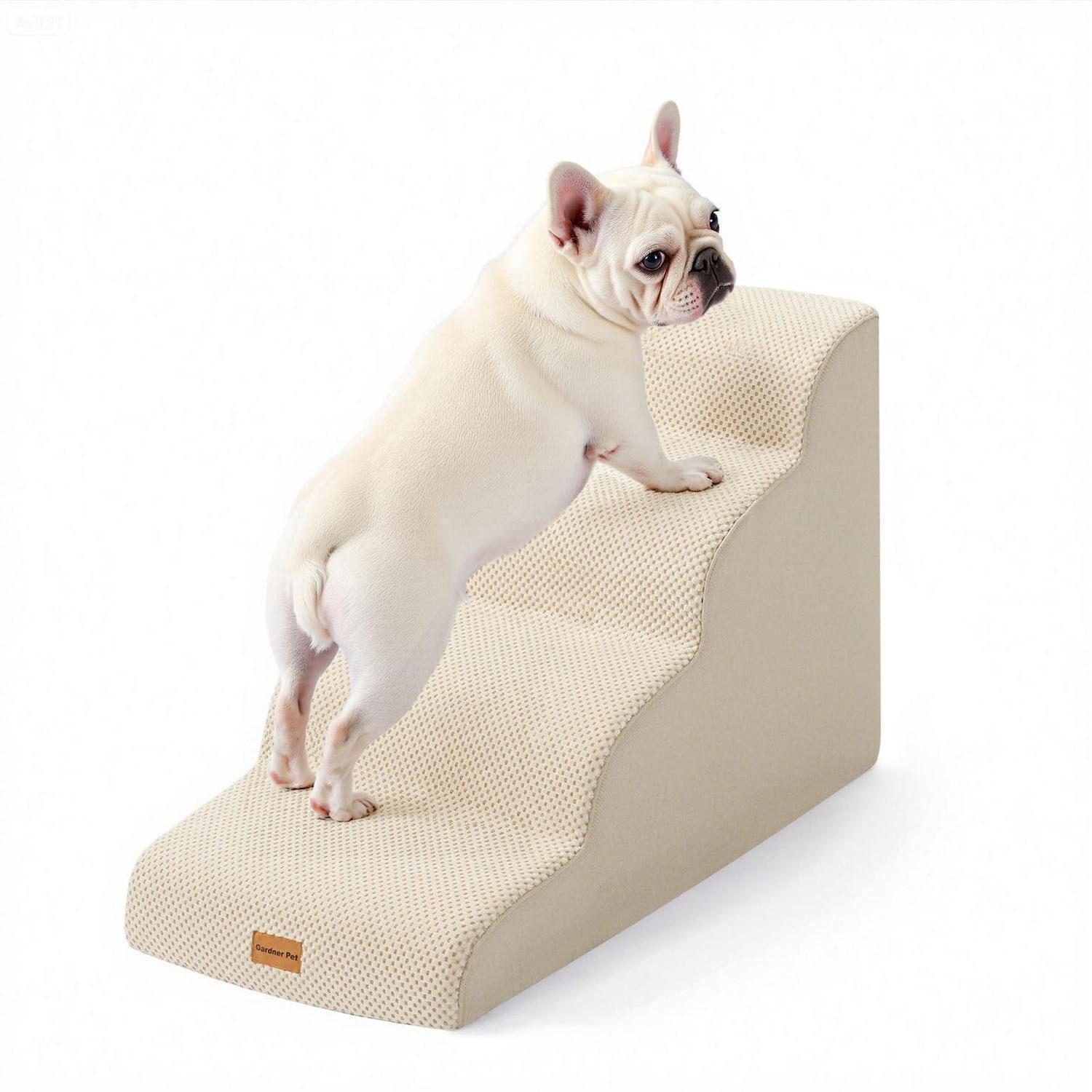LuxusKollektion Haustiertreppe Hundetreppe 4 Stufen Beige 50cm (1-St)