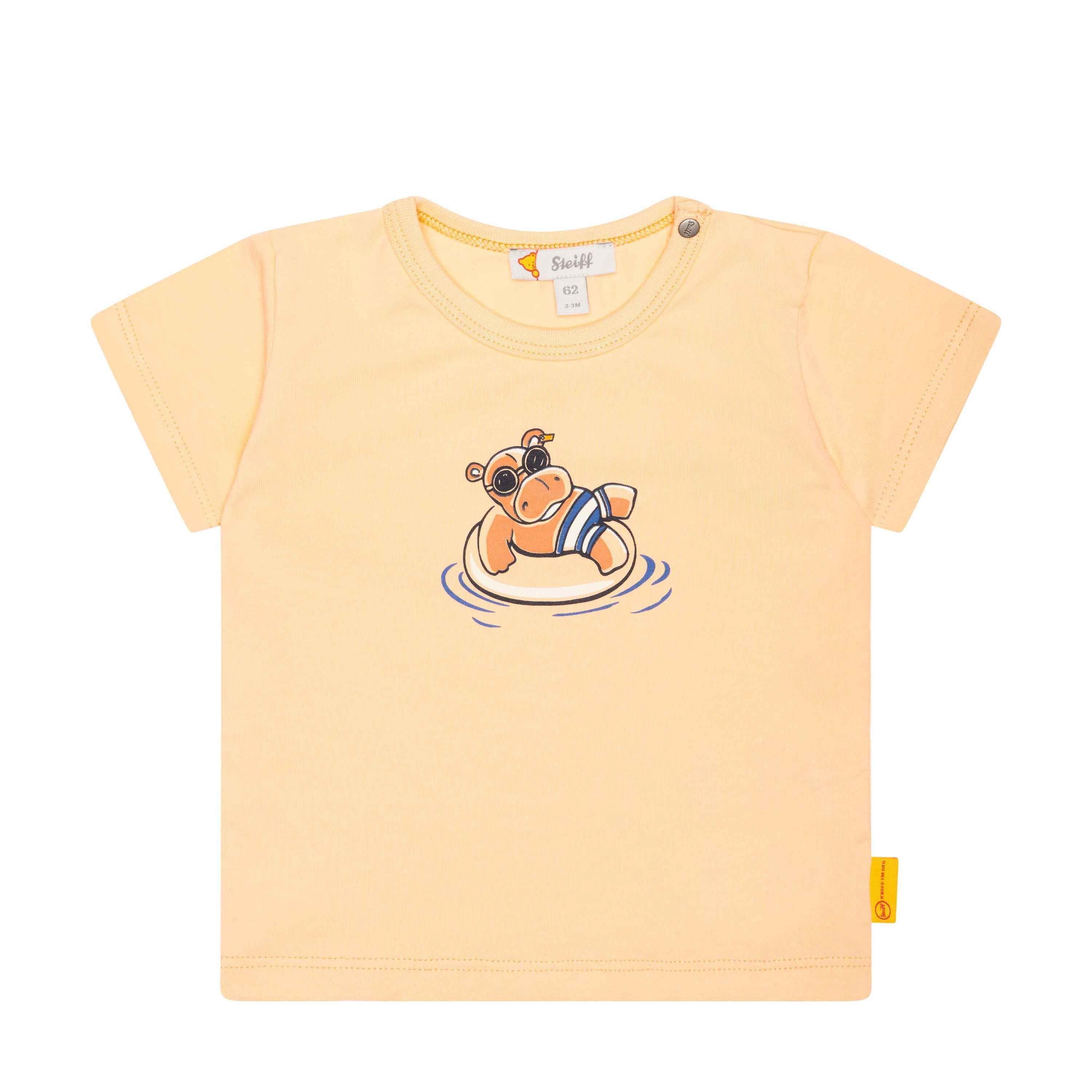 kurzarm Fuzz T-Shirt Happy Hippo Peach Steiff T-Shirt