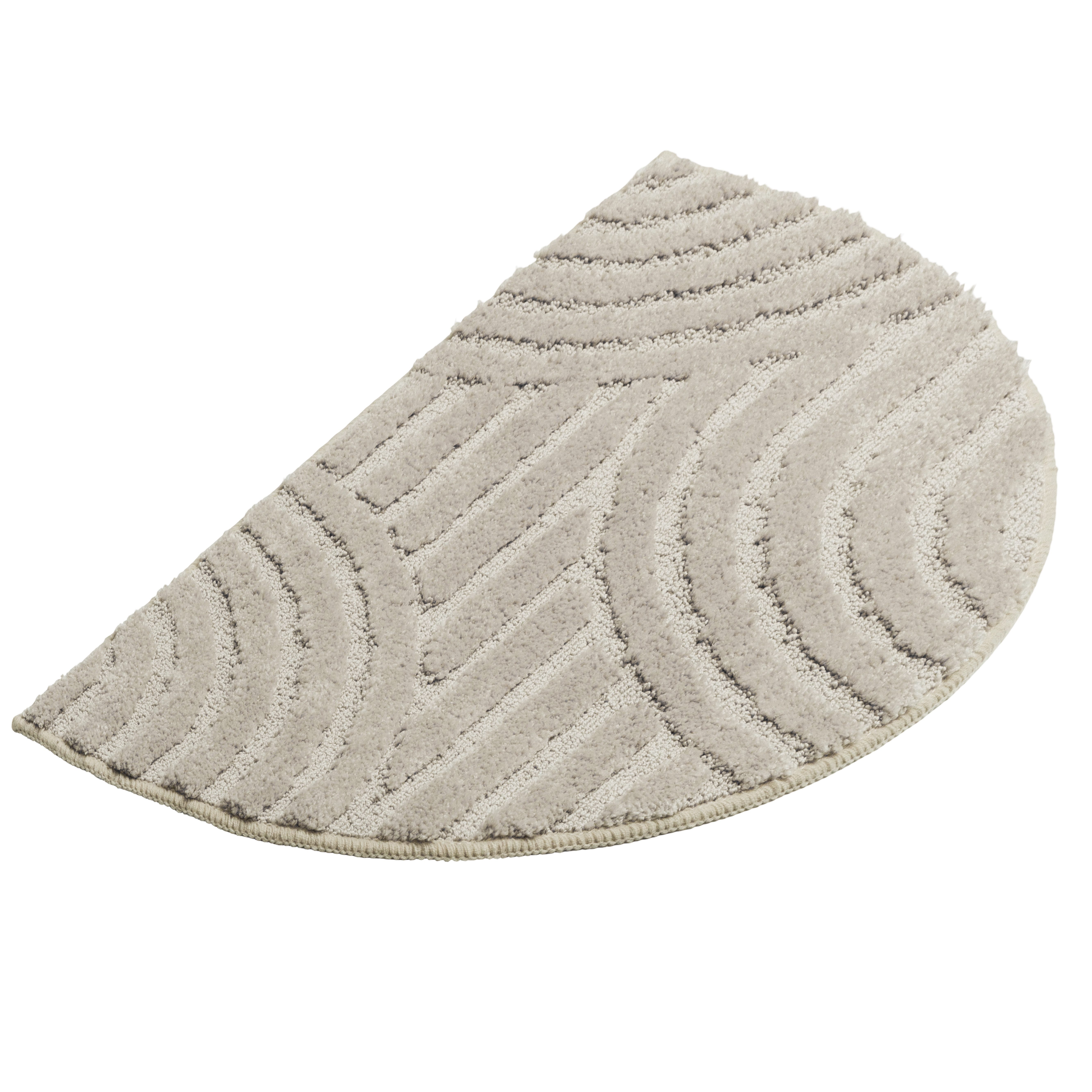 OTTO home Badematte Regona Scandi, Badvorleger, Badezimmer Teppich, Duschvorleger, Höhe 10 mm, rutschhemmend beschichtet, strapazierfähig, Polyester, halbrund,  – Bild 2 von 5