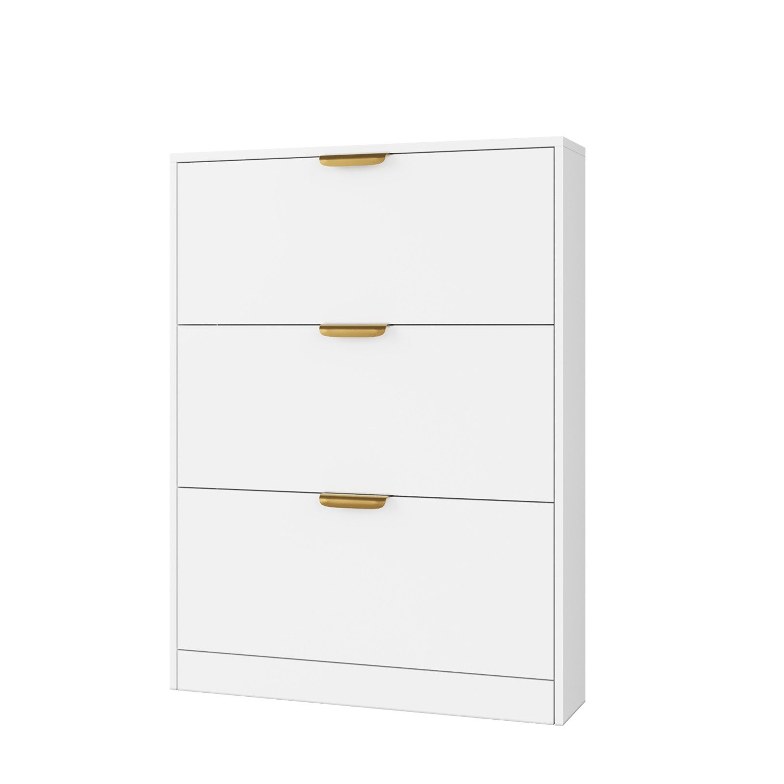 VOWNER Schuhschrank, 3 Klappen, 6 Fächer, verstellbare Ablage, 80 x 24 x 107 cm (1-St) Ideal für Eingangsbereich/Flur​