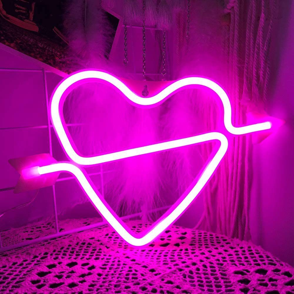 MUPOO LED Dekolicht LED Neon Sign Neon Schild - USB oder batteriebetrieb Neonlicht, Leuchtschilder Neon Sign Light, Schlafzimmer Weihnachten Party Kinderzimmer,Wand LED Deko