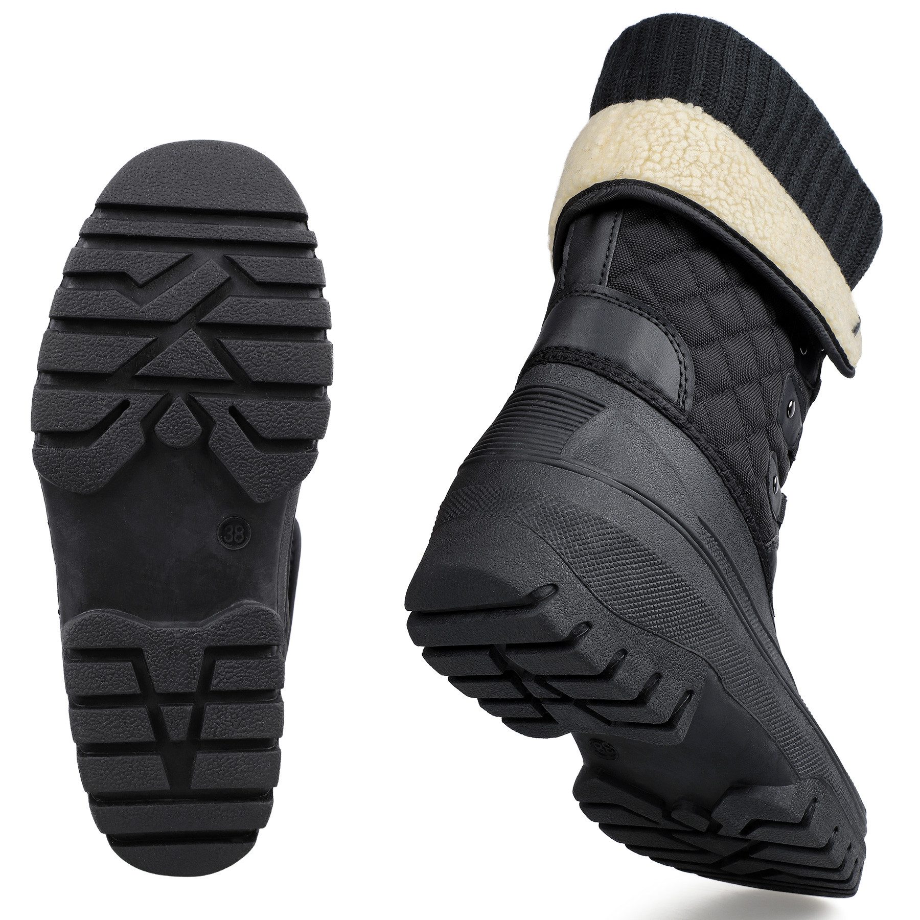 KNIXMAX für Damen, mit warmem Futter und wasserdichtem Außenmaterial Winterstiefel Rutschfeste Schneestiefel für die Wintersaison